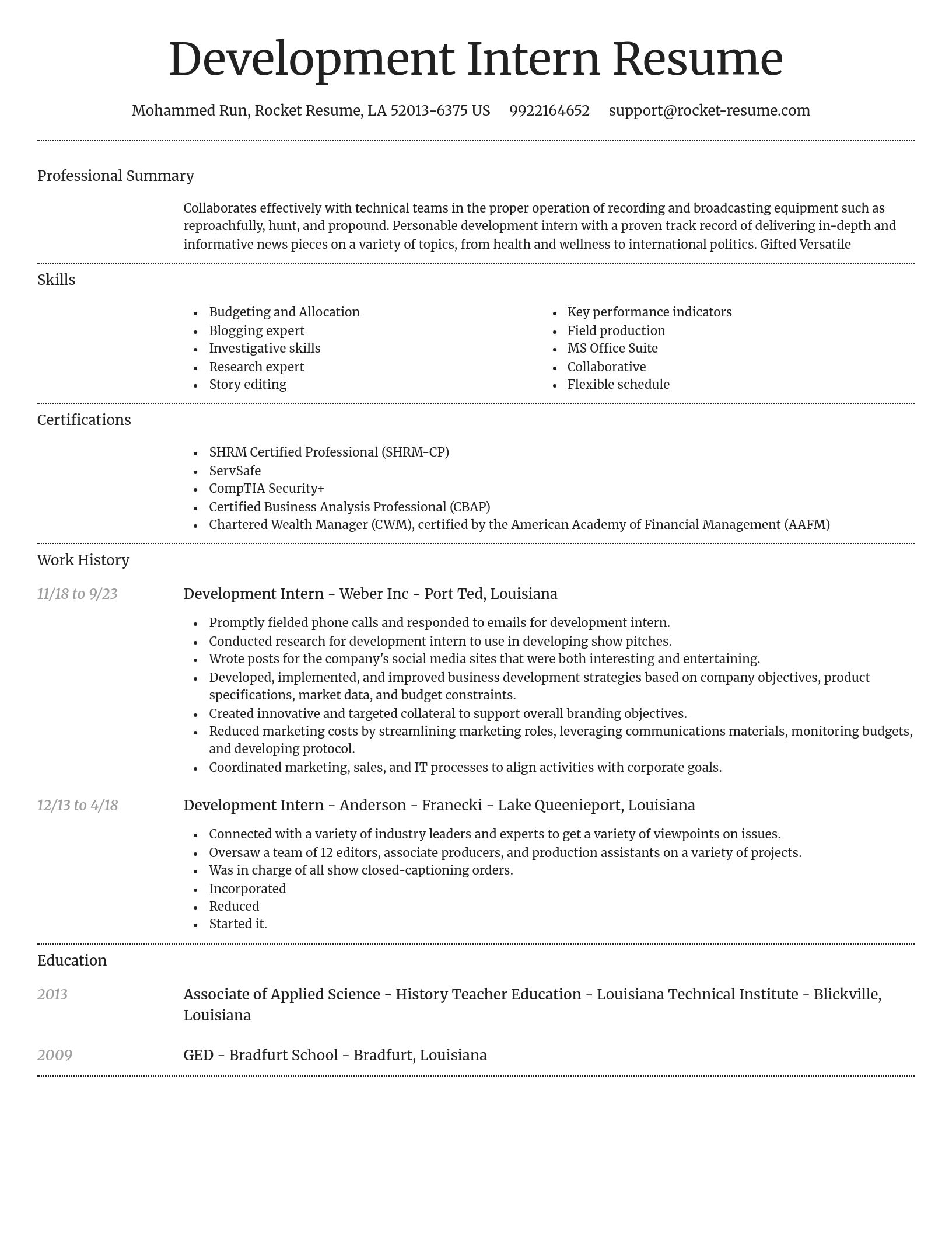 Dignified resume template