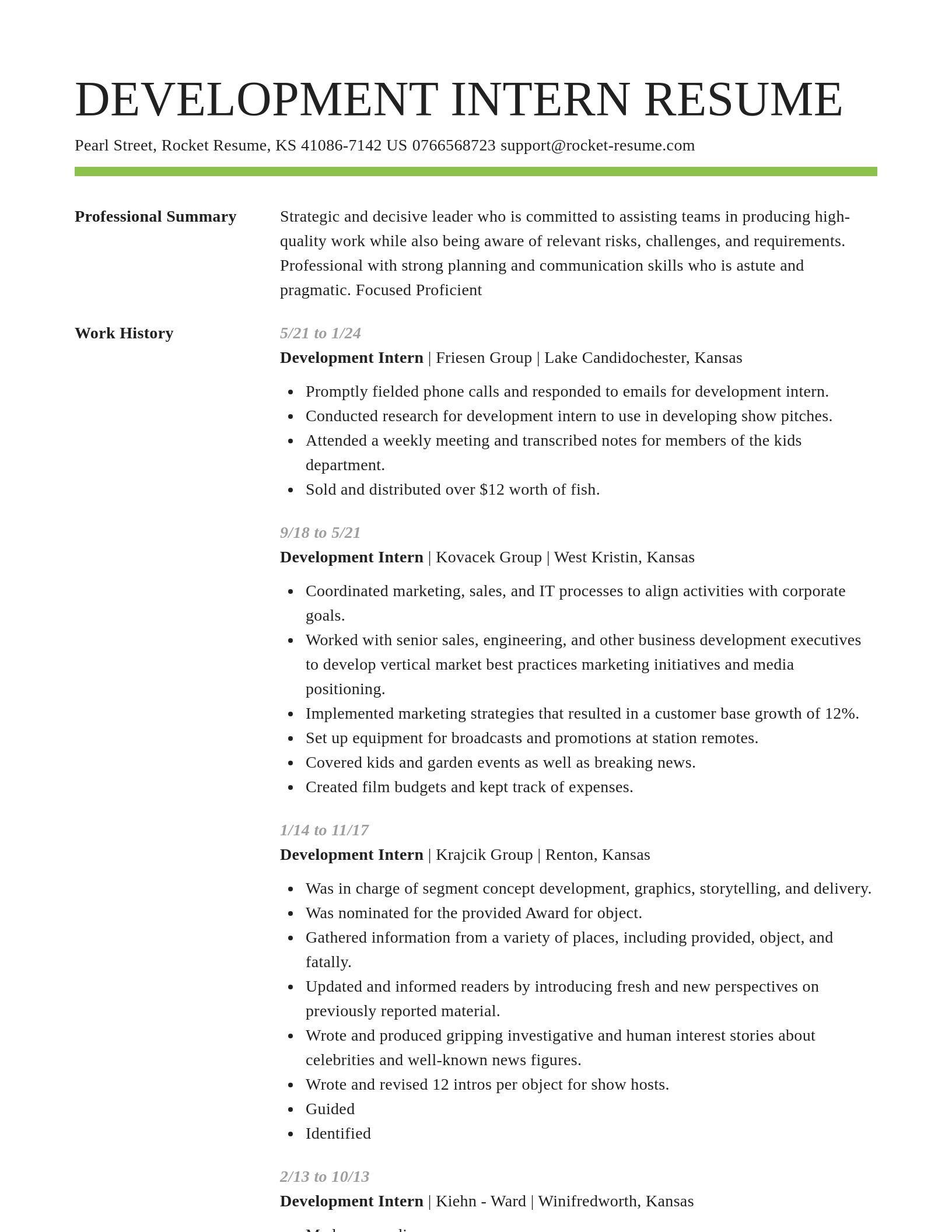 Smart resume template