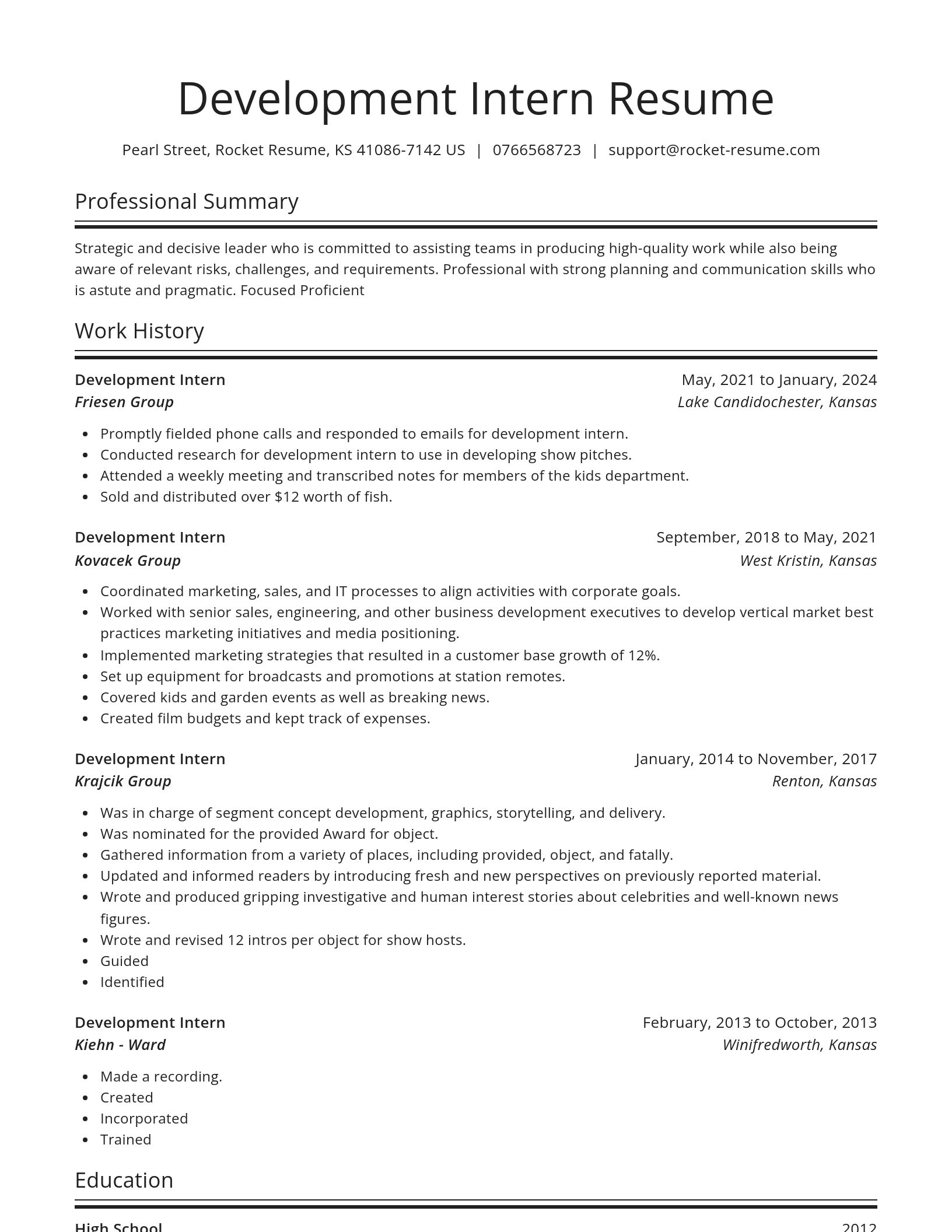 Spotlight resume template