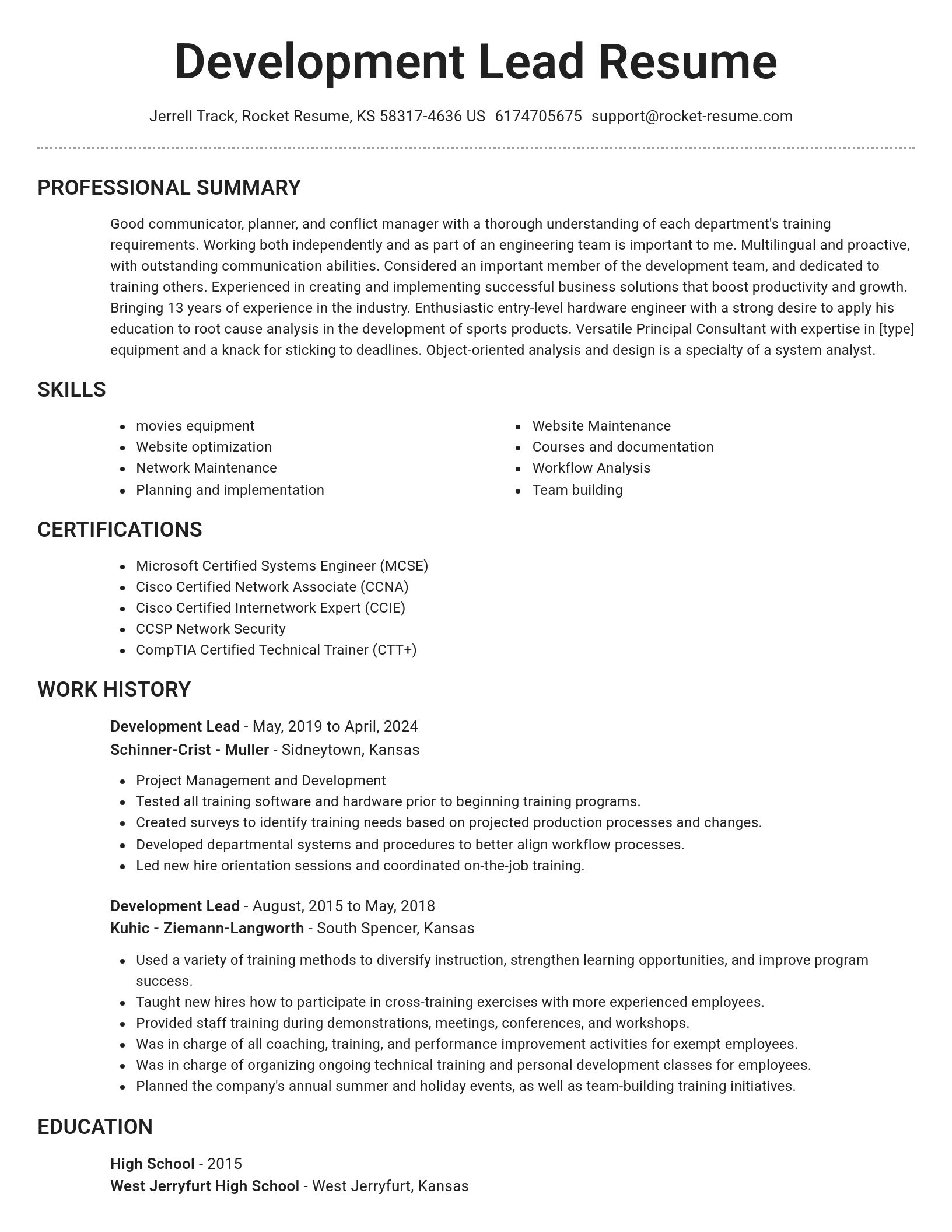 Brilliant resume template