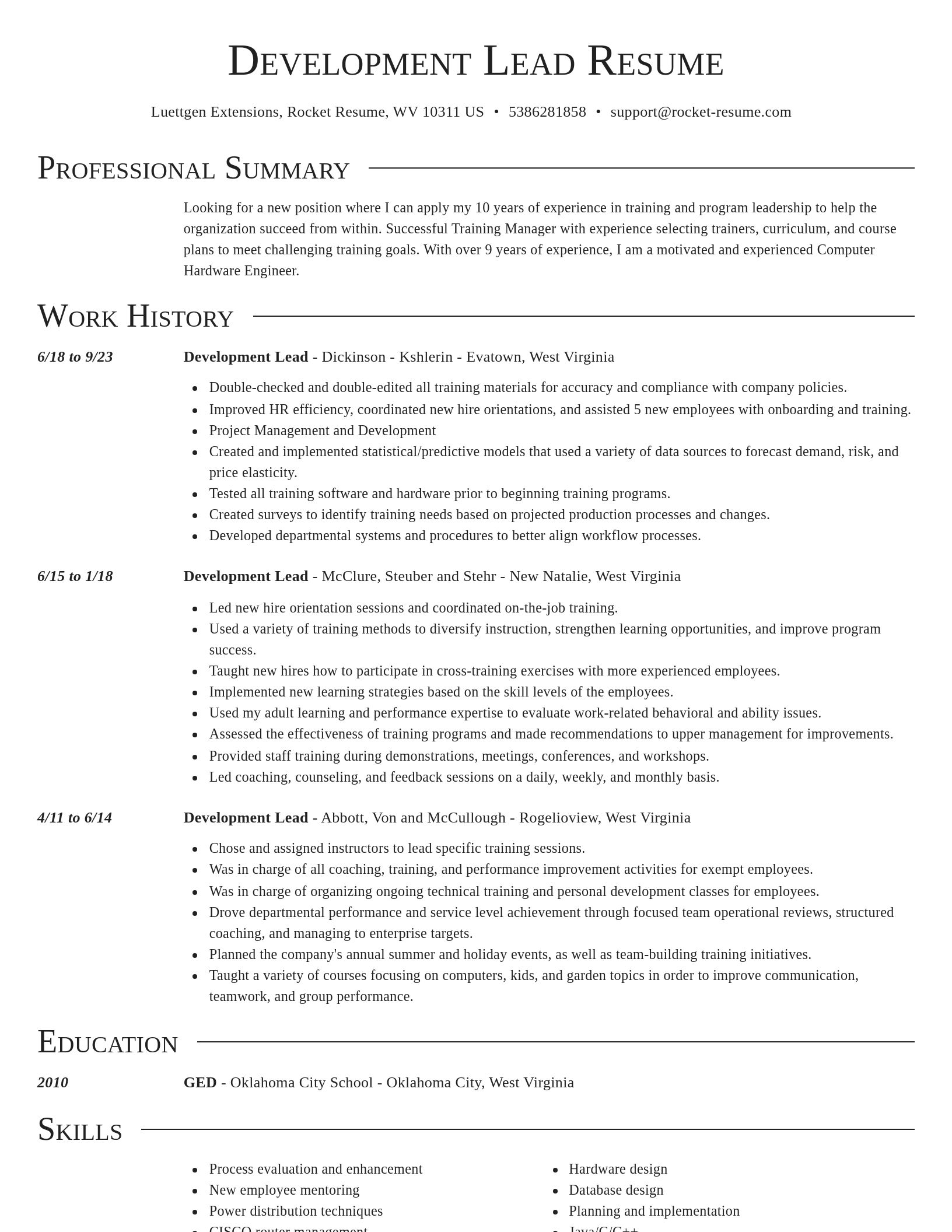 Director resume template