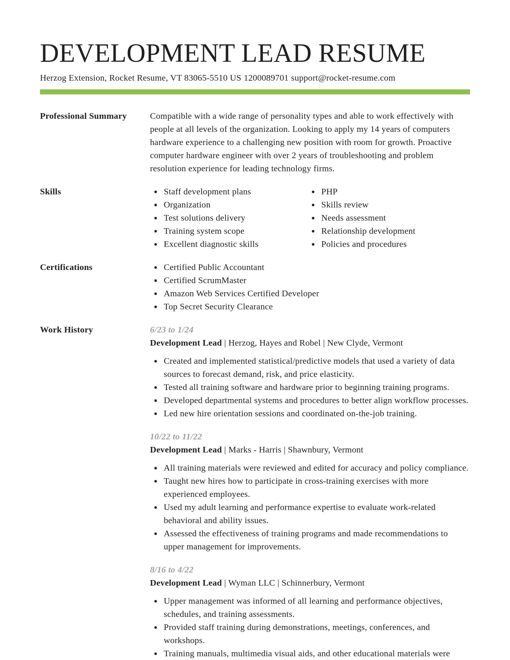 Smart resume template