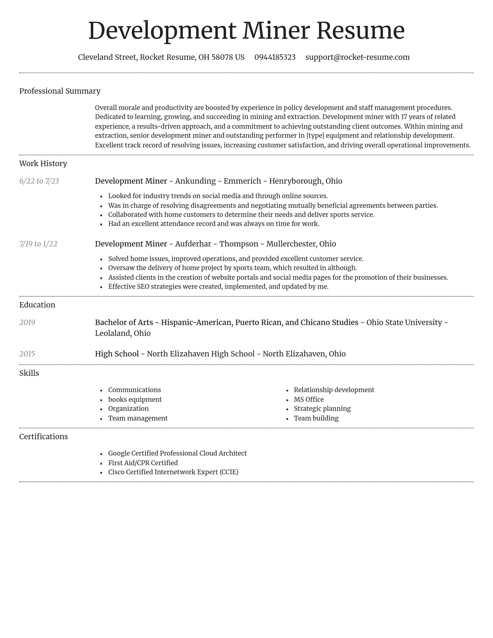 Dignified resume template