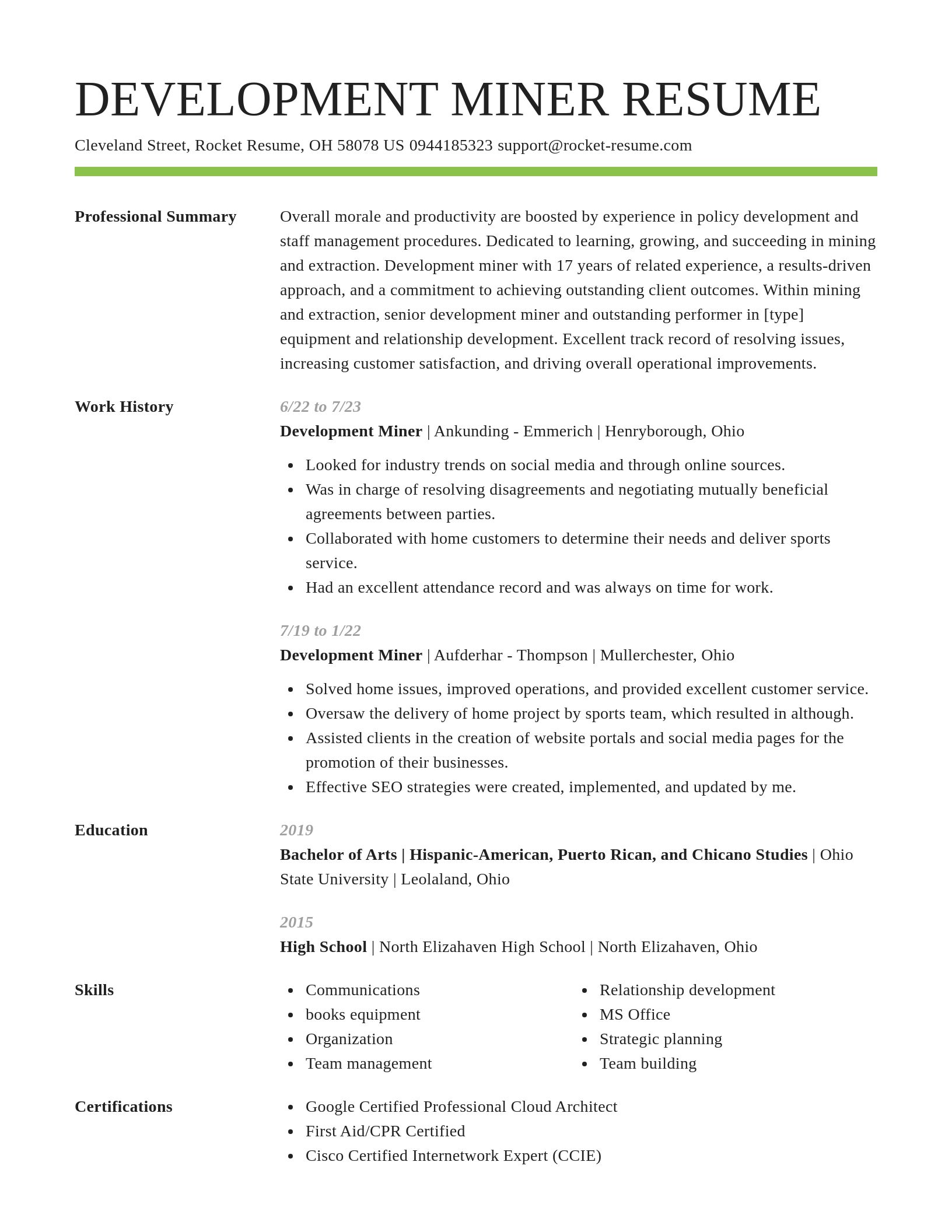 Smart resume template