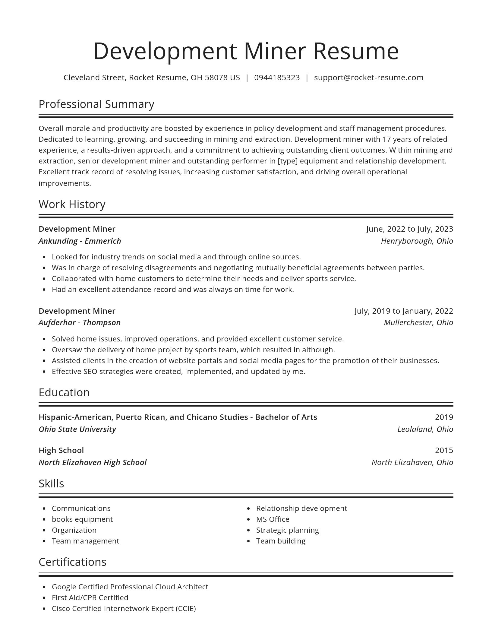 Spotlight resume template