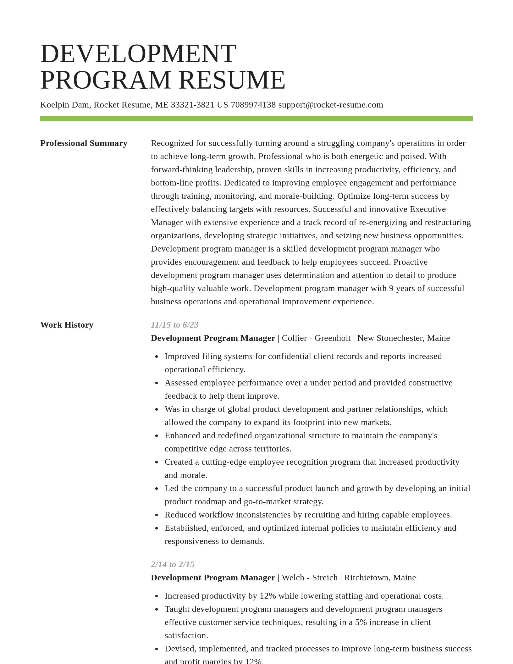 Smart resume template