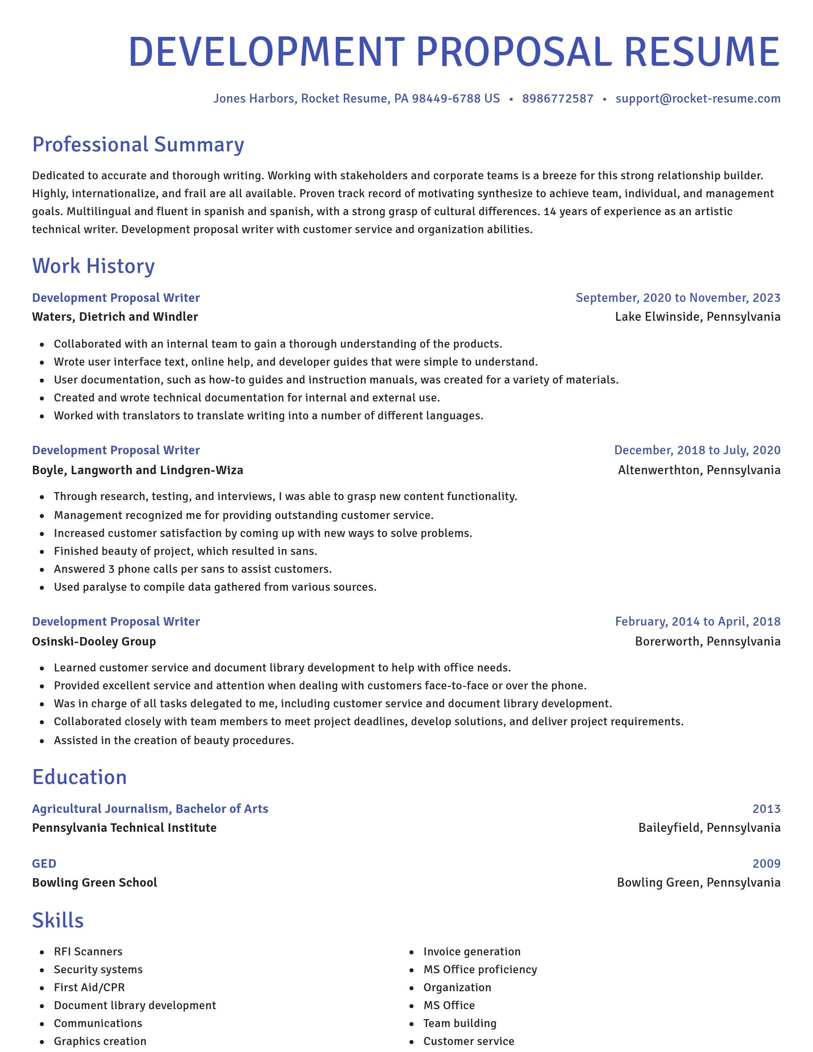 Novel resume template
