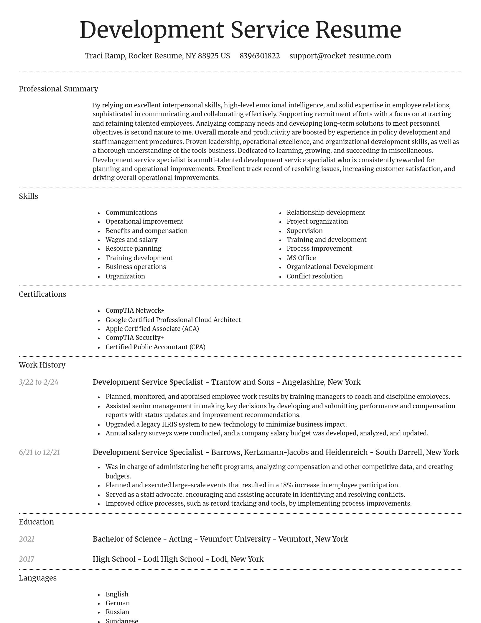 Dignified resume template