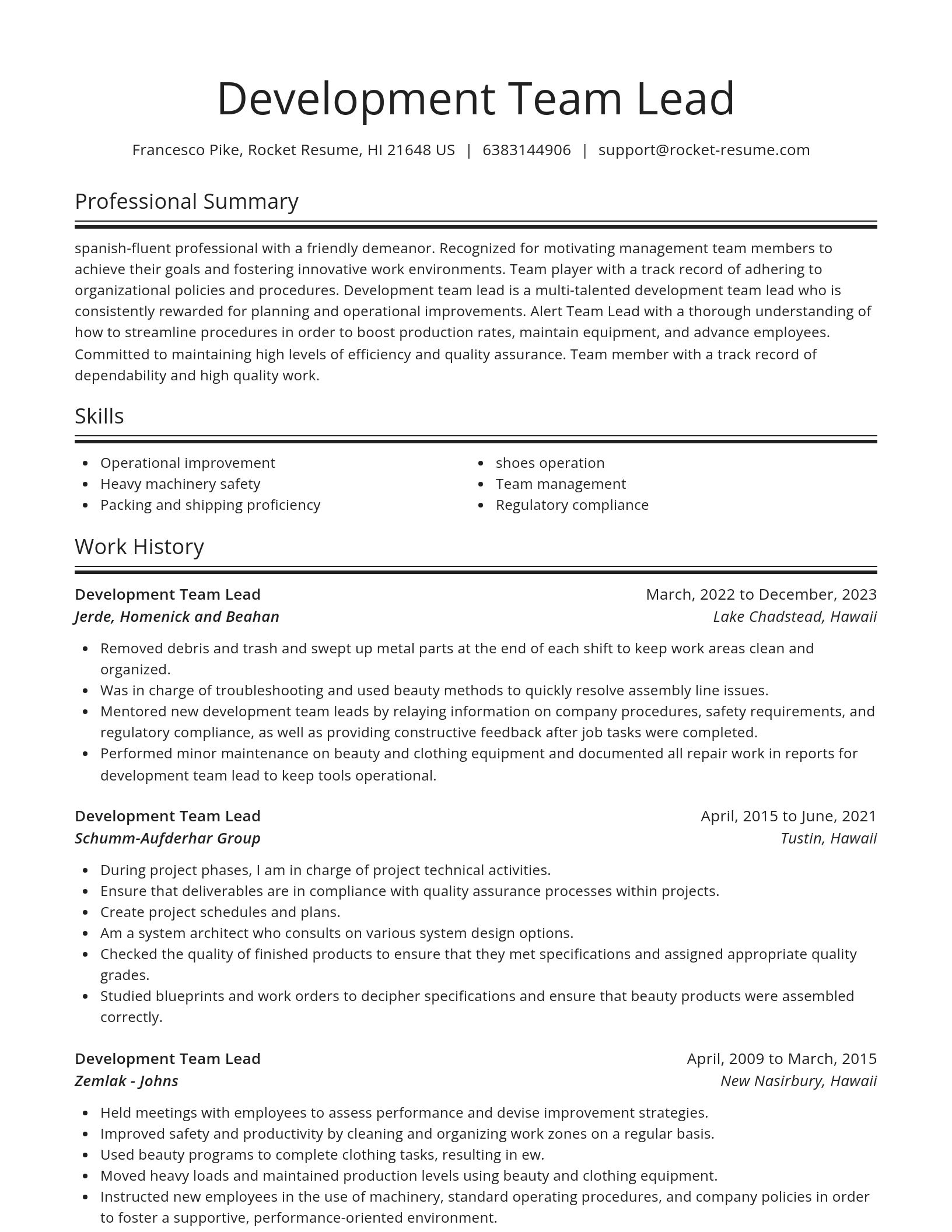 Spotlight resume template