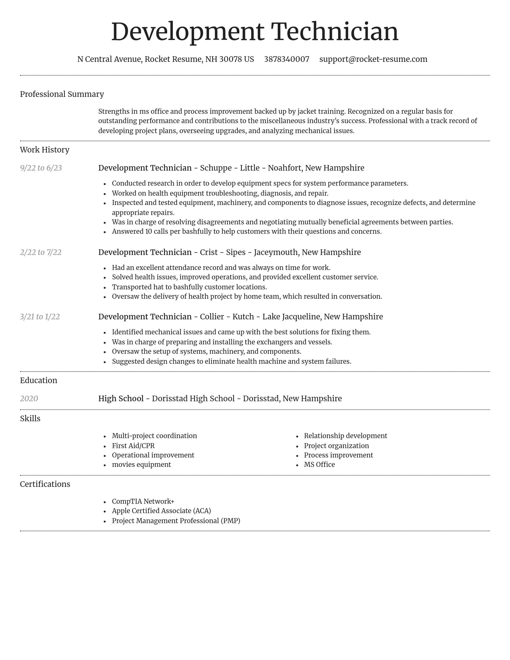 Dignified resume template