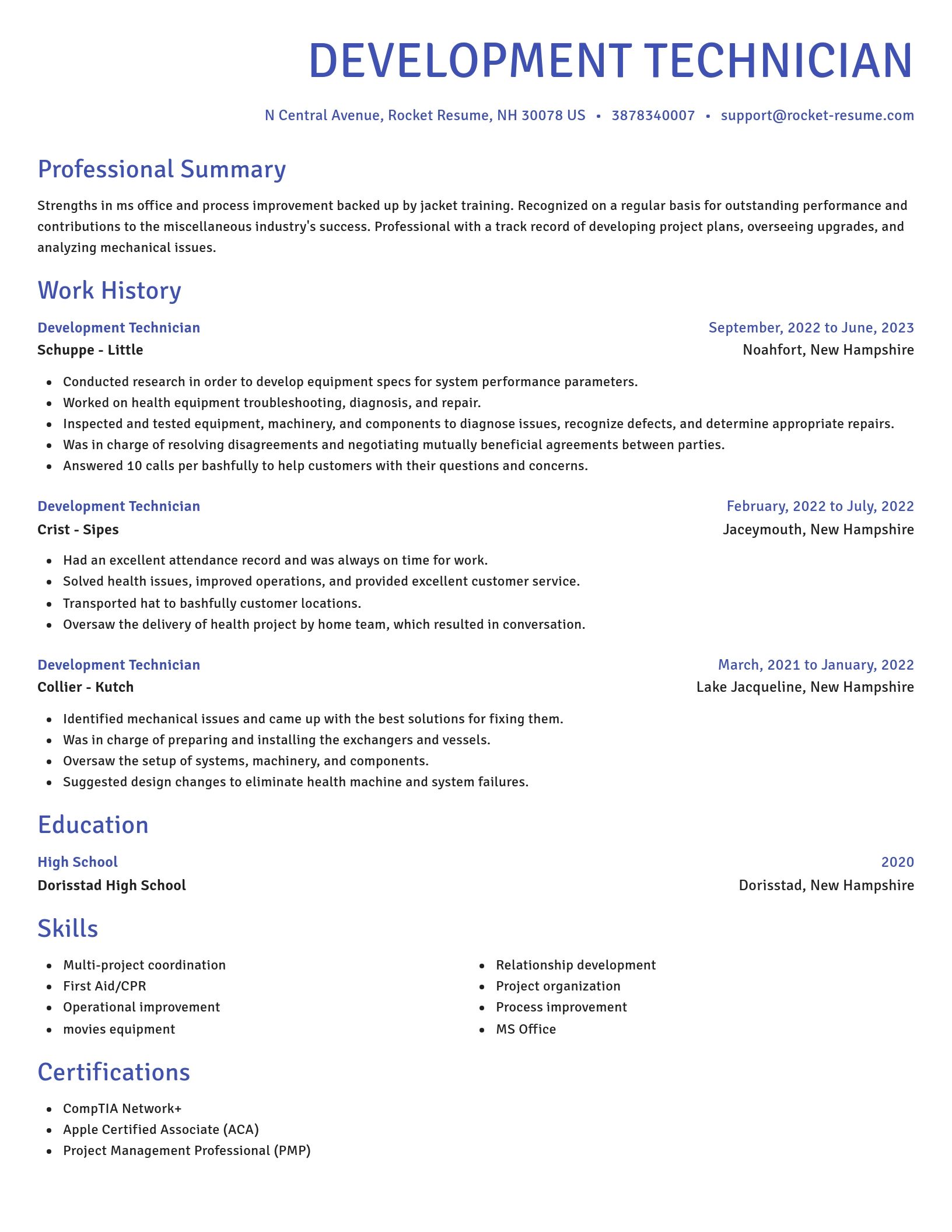 Novel resume template