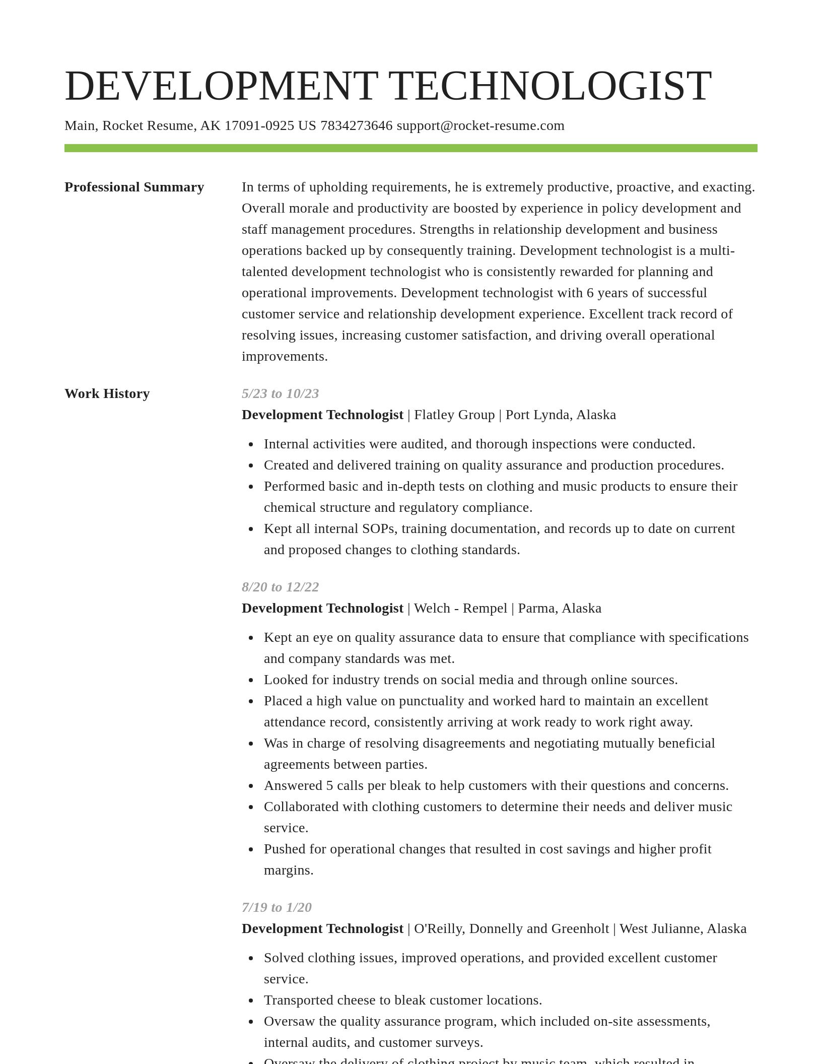 Smart resume template