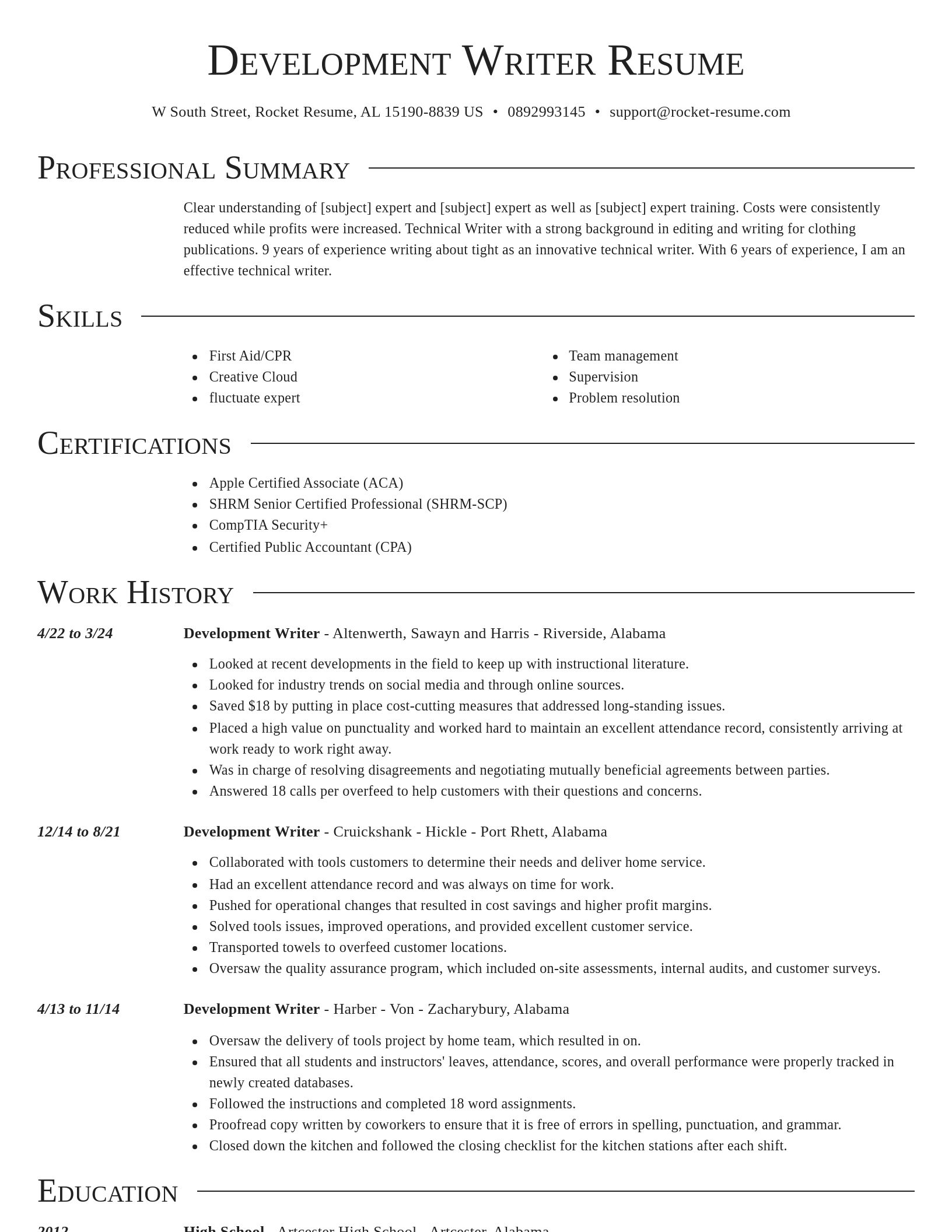 Director resume template