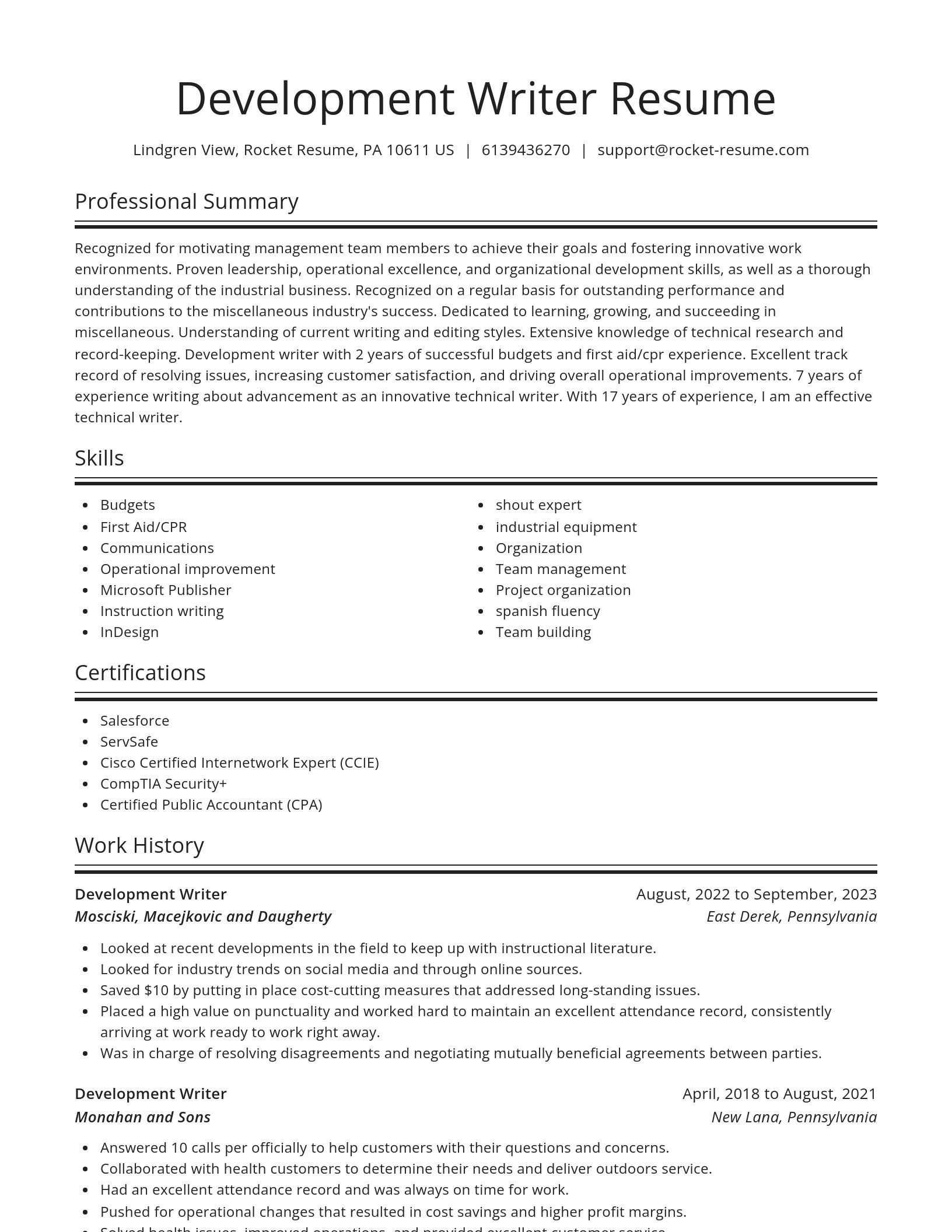 Spotlight resume template