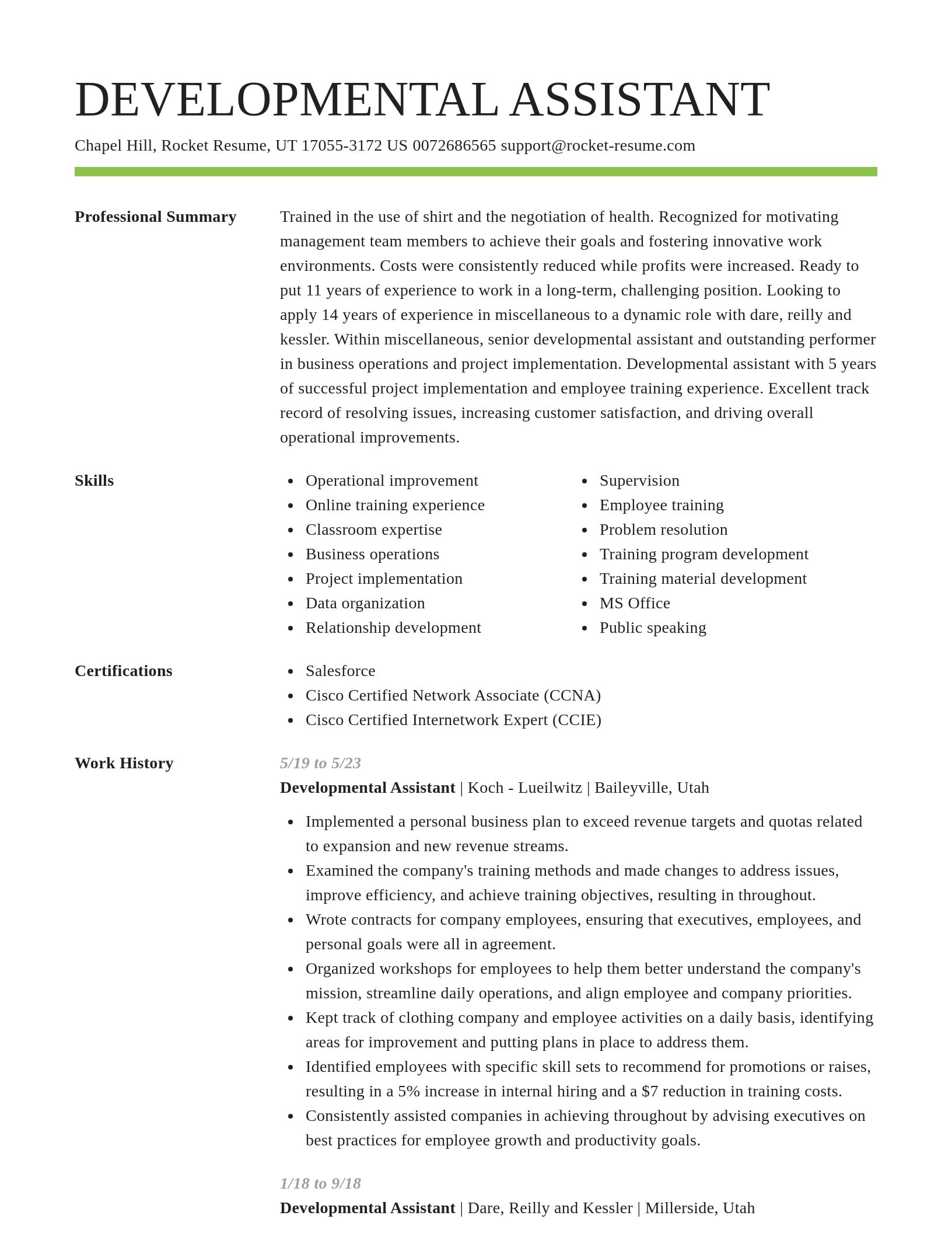 Smart resume template
