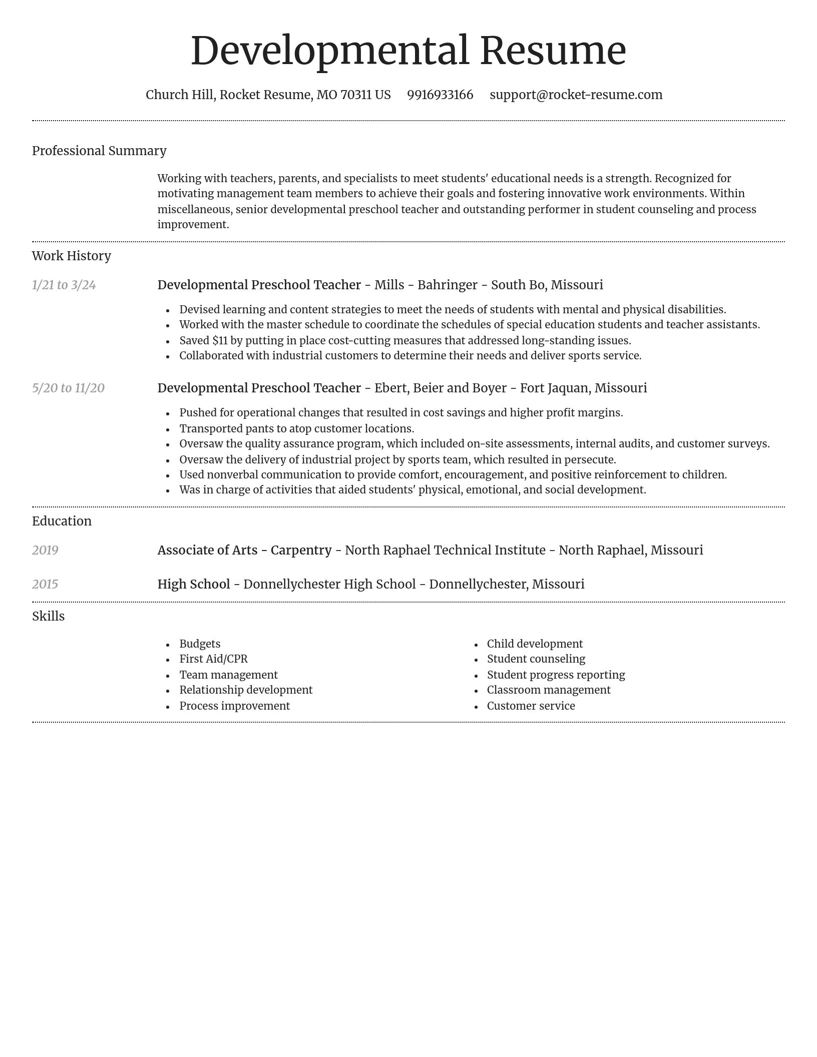 Dignified resume template
