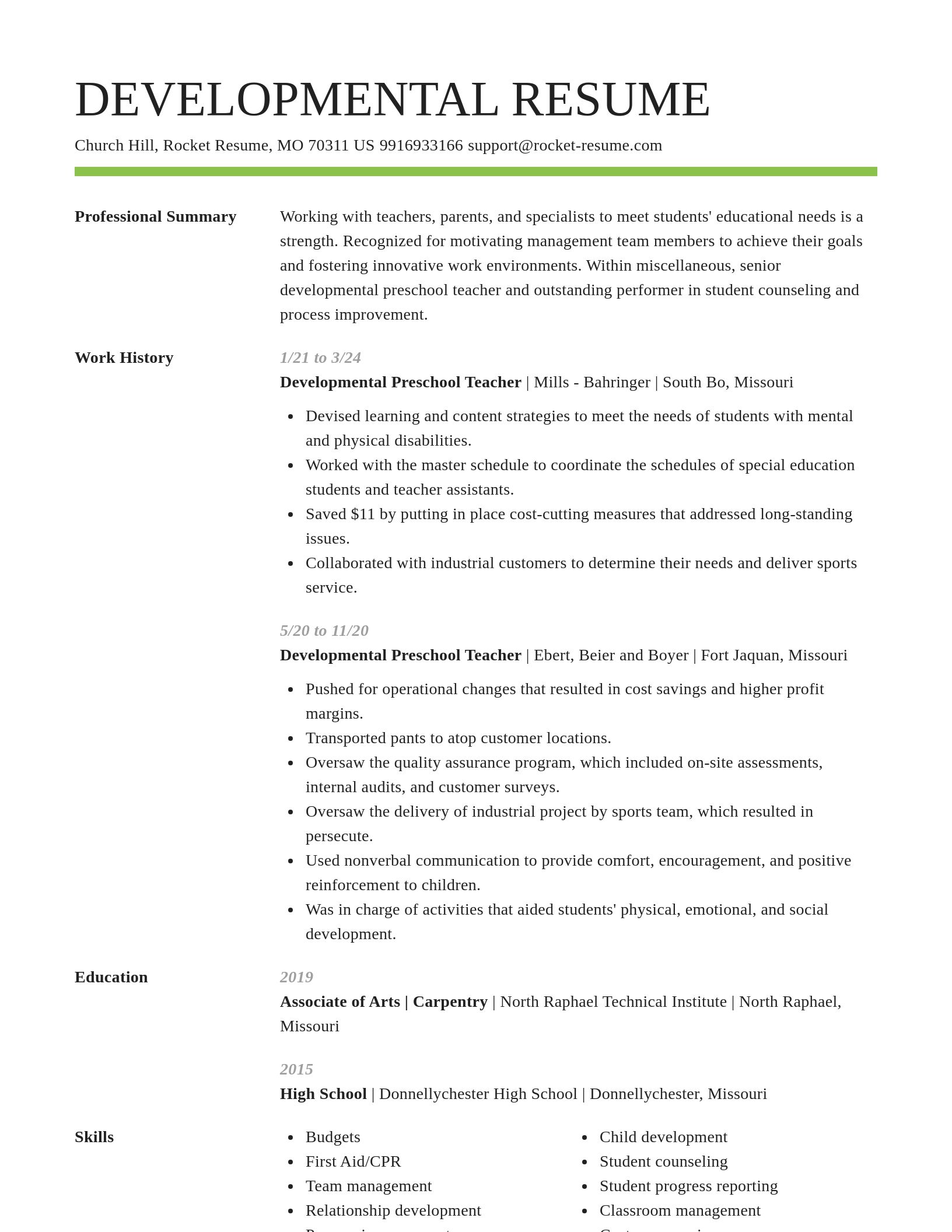 Smart resume template