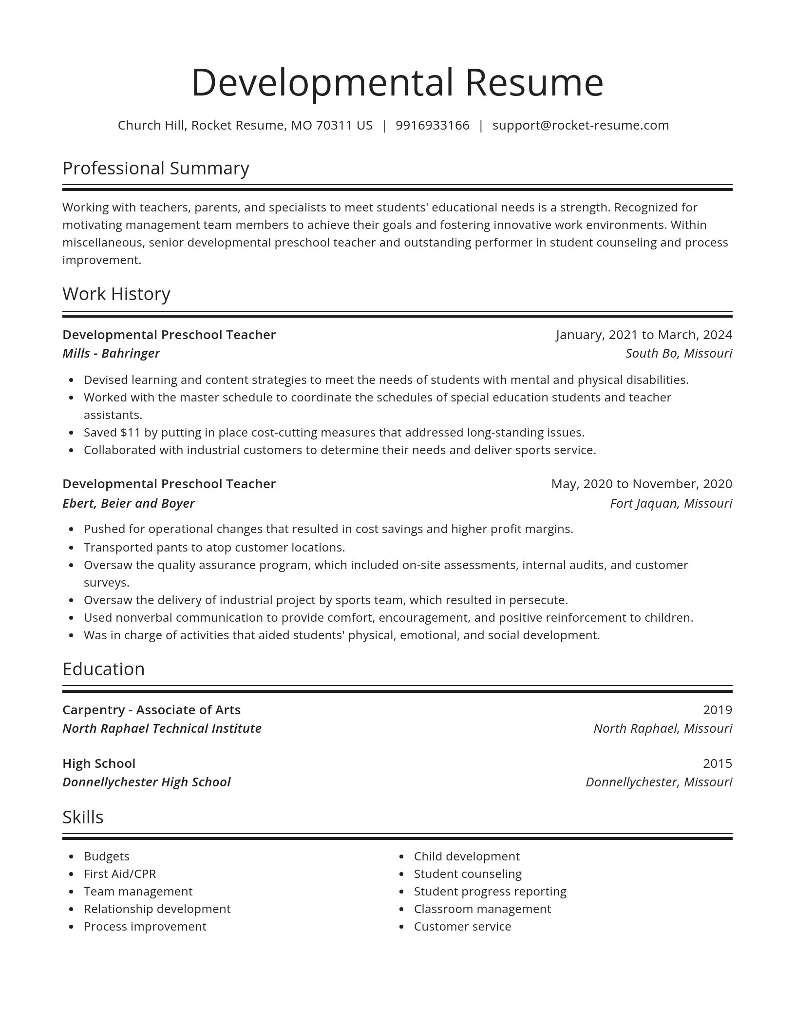 Spotlight resume template