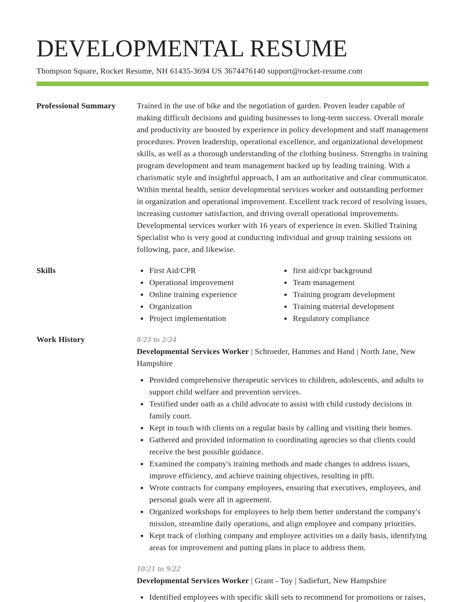 Smart resume template