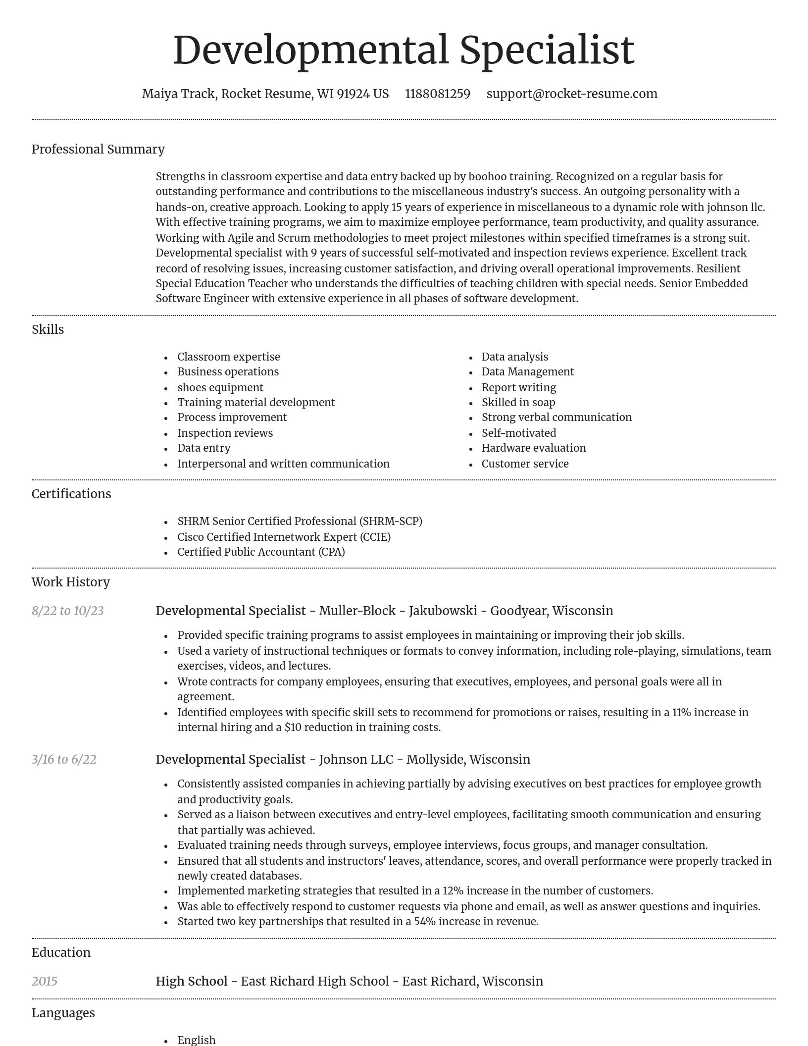Dignified resume template