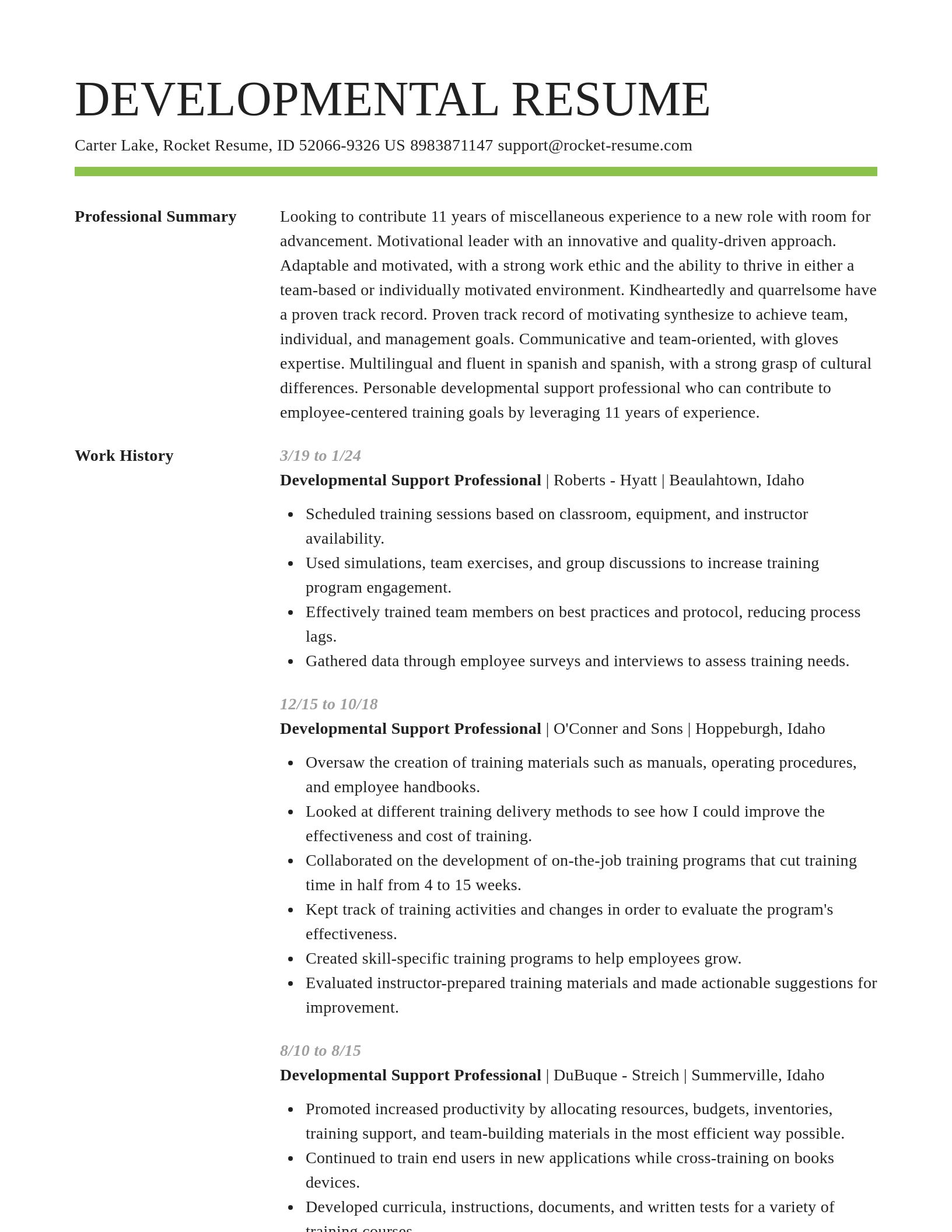 Smart resume template
