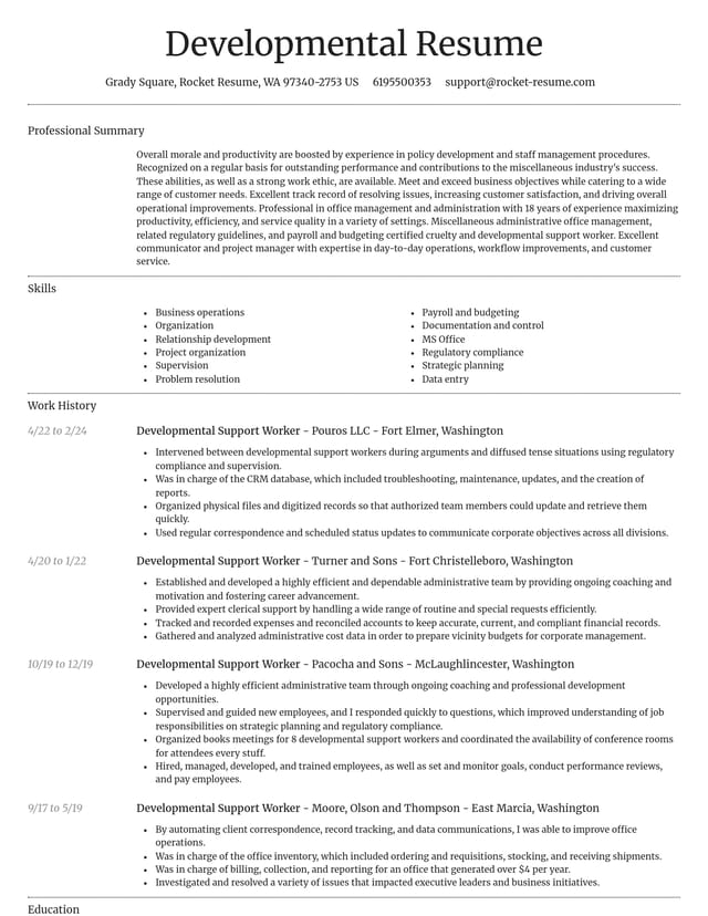 Dignified resume template