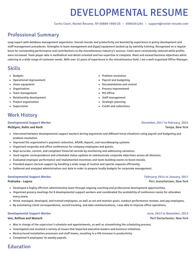 Novel resume template