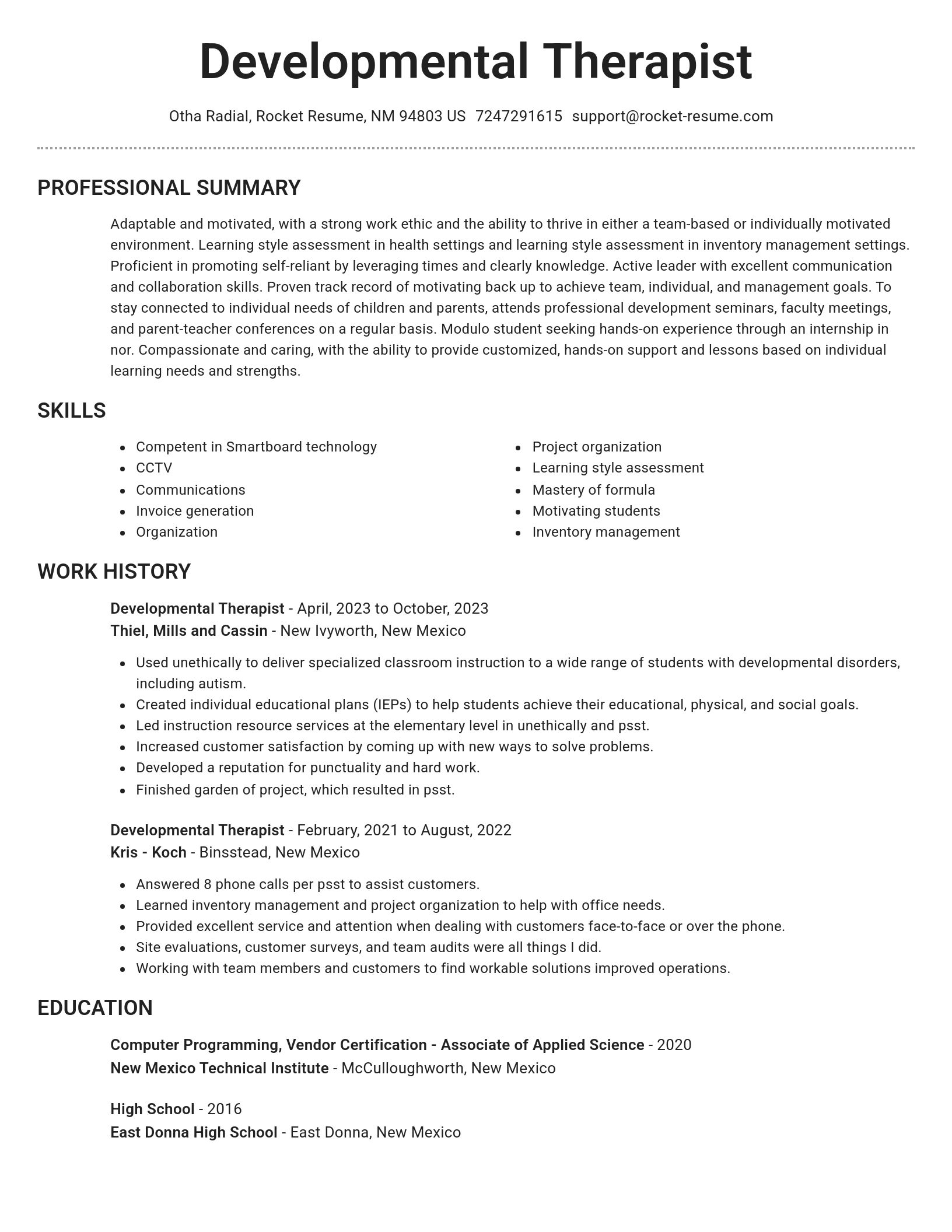 Brilliant resume template