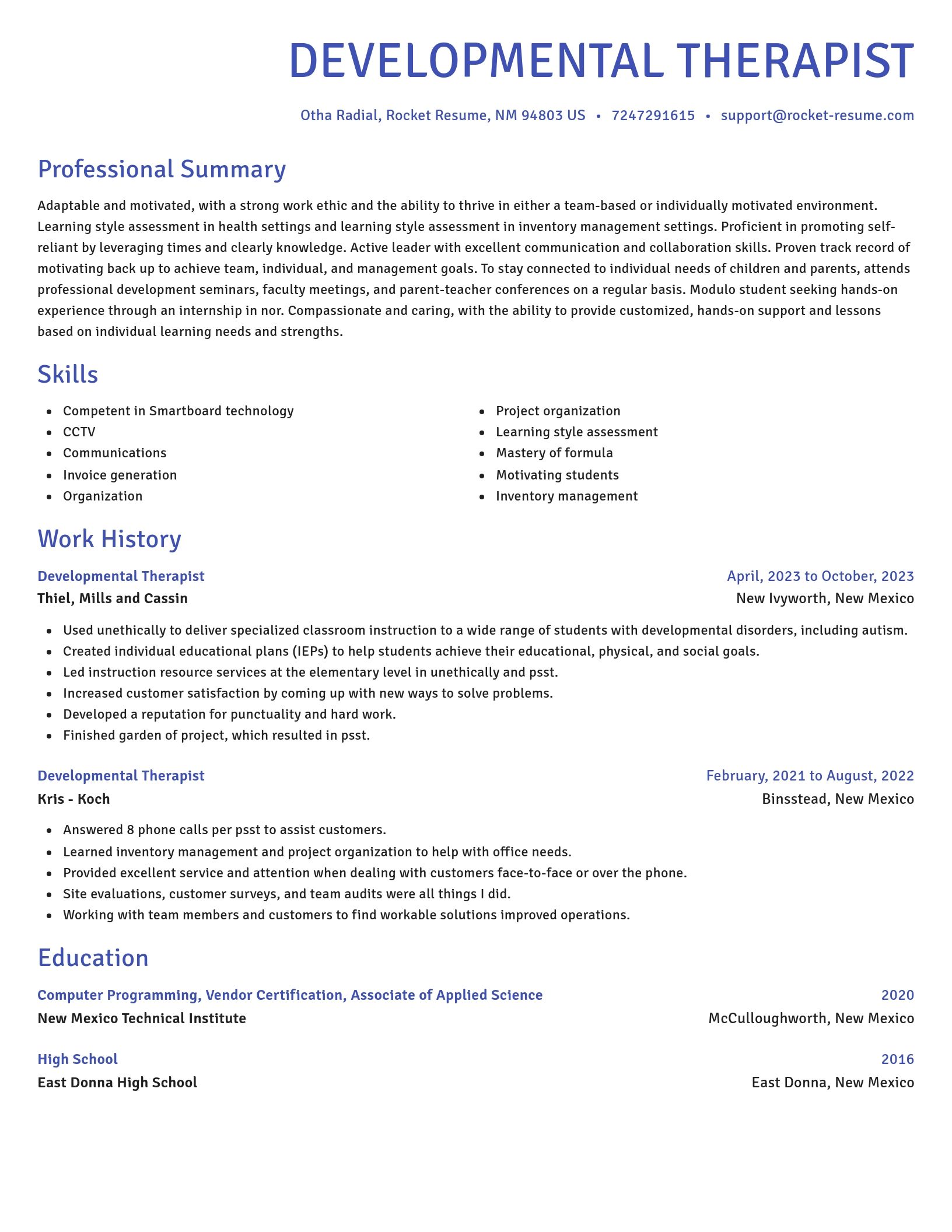 Novel resume template