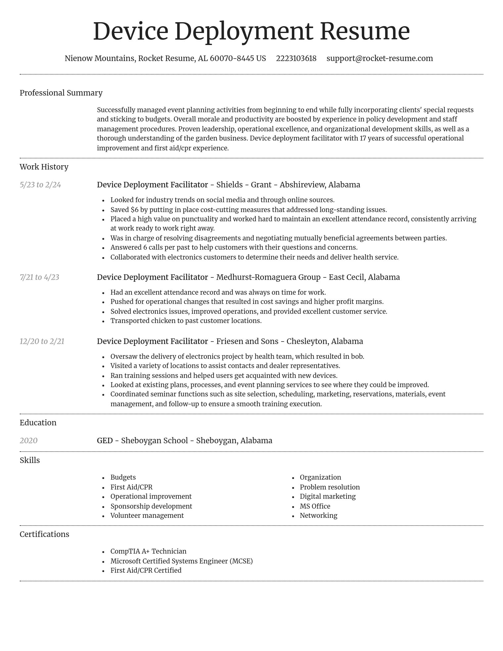 Dignified resume template