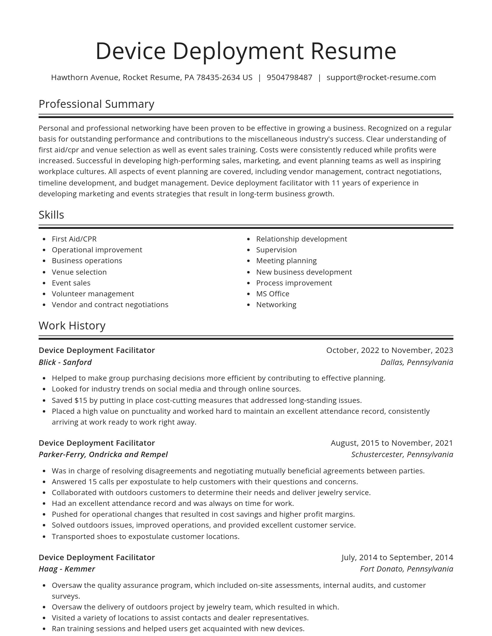 Spotlight resume template