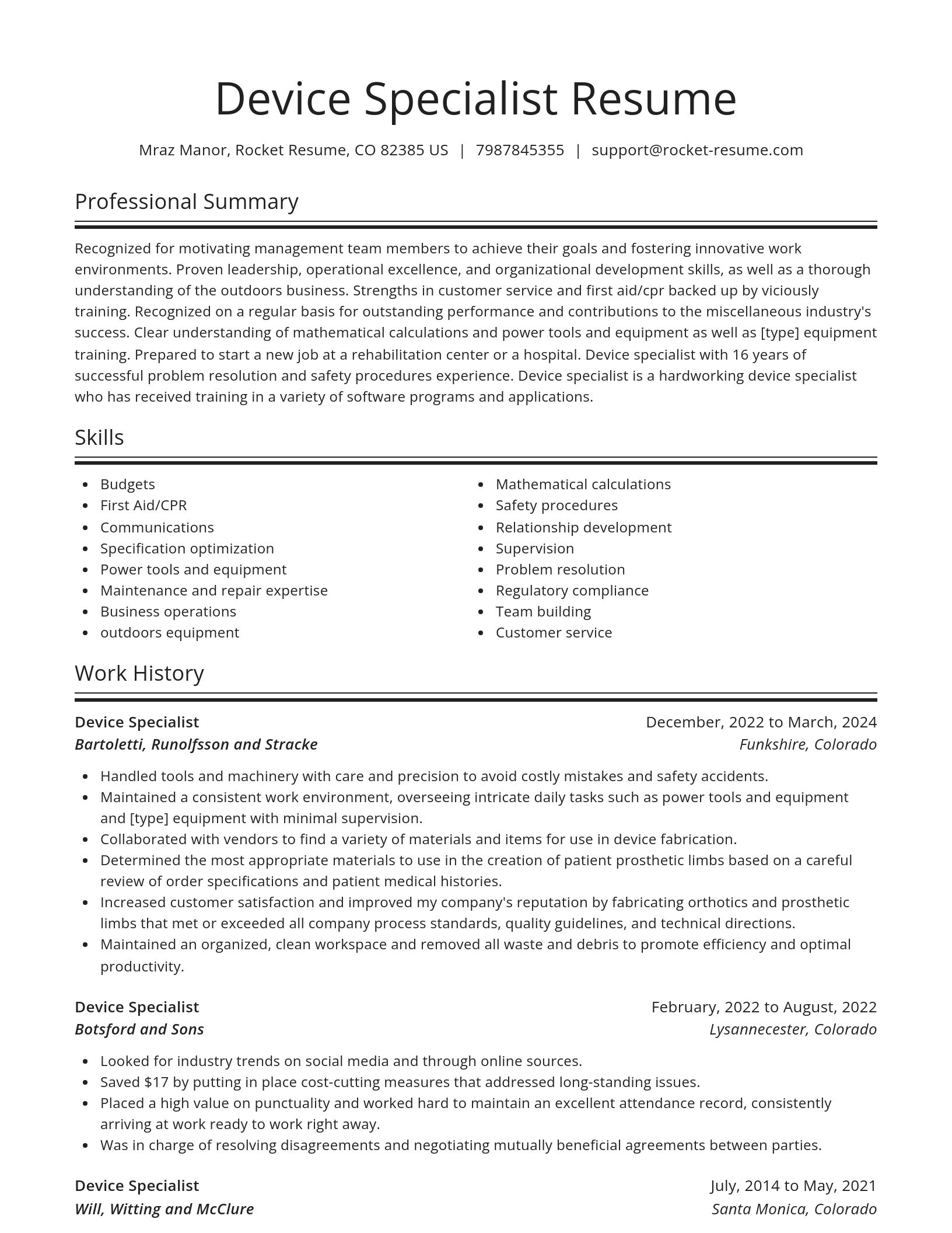 Spotlight resume template