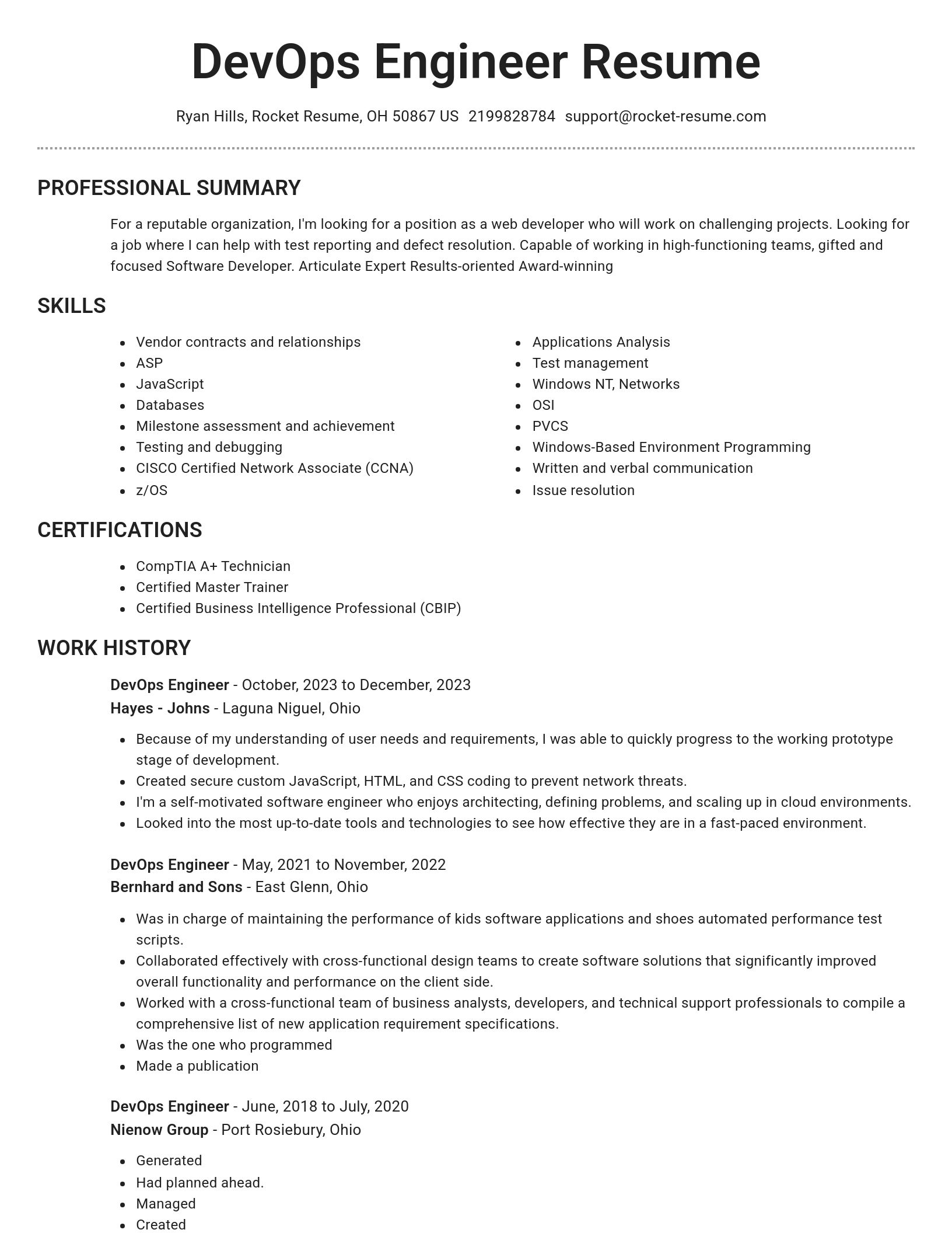 Brilliant resume template