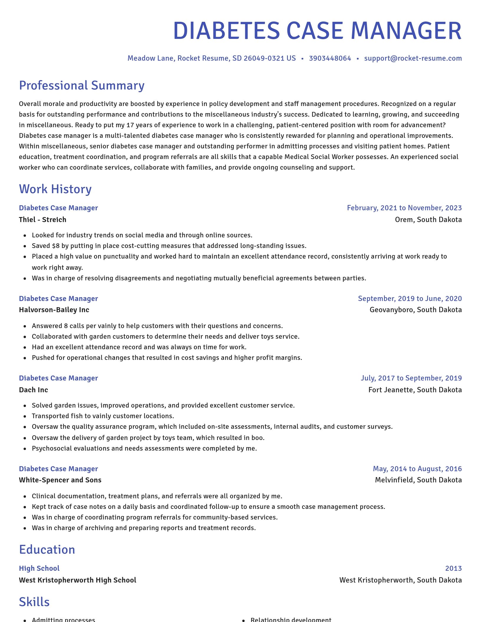 Novel resume template