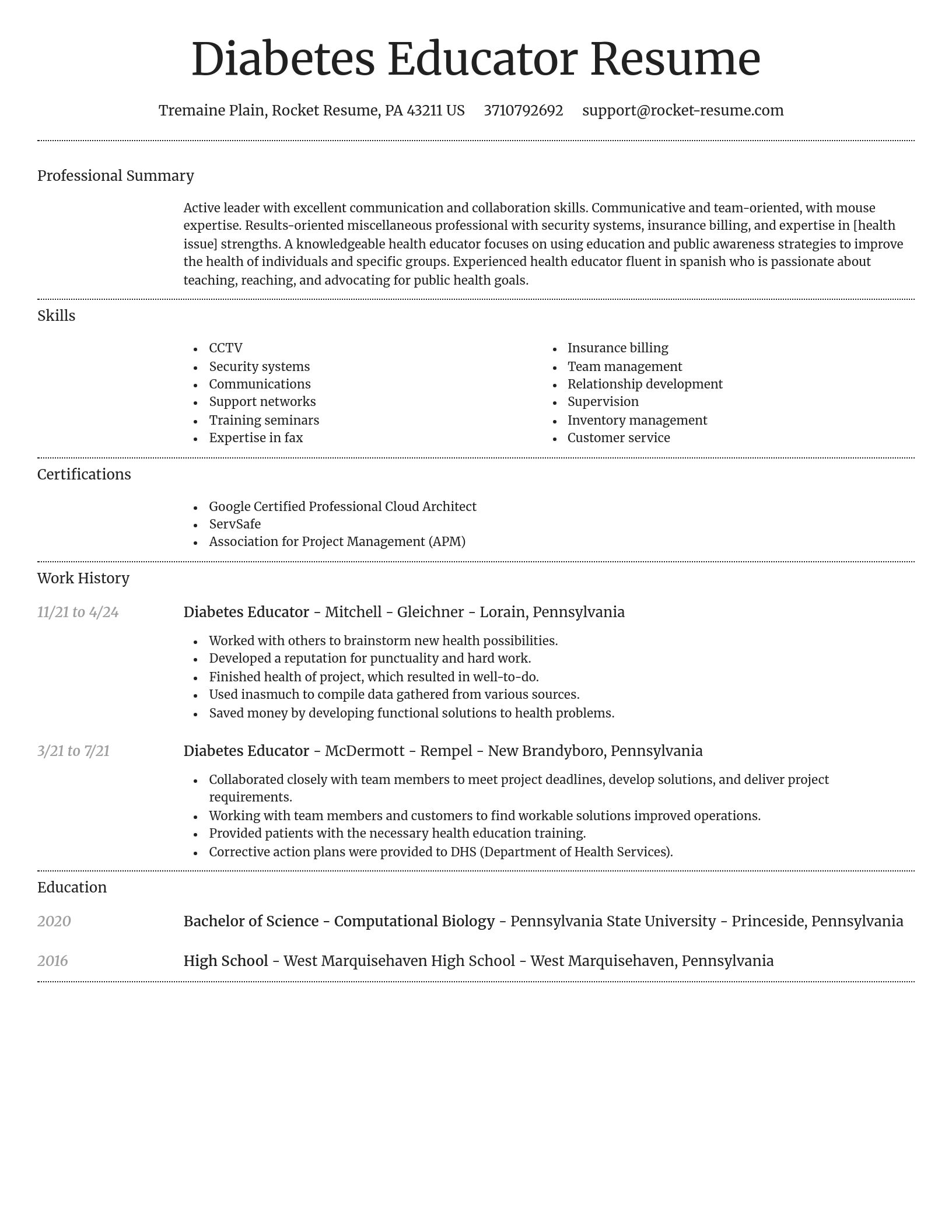 Dignified resume template