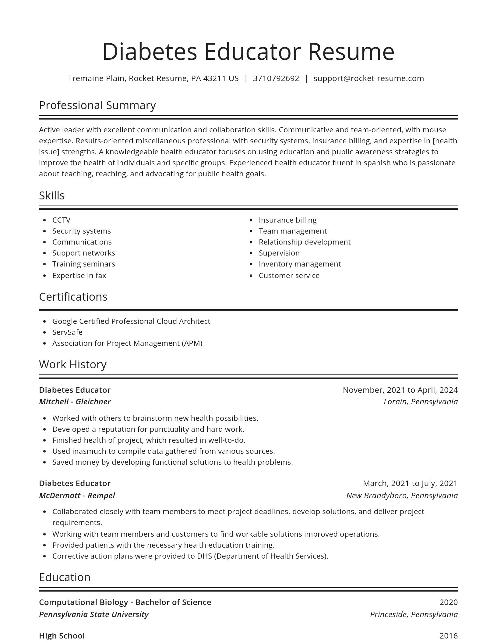 Spotlight resume template