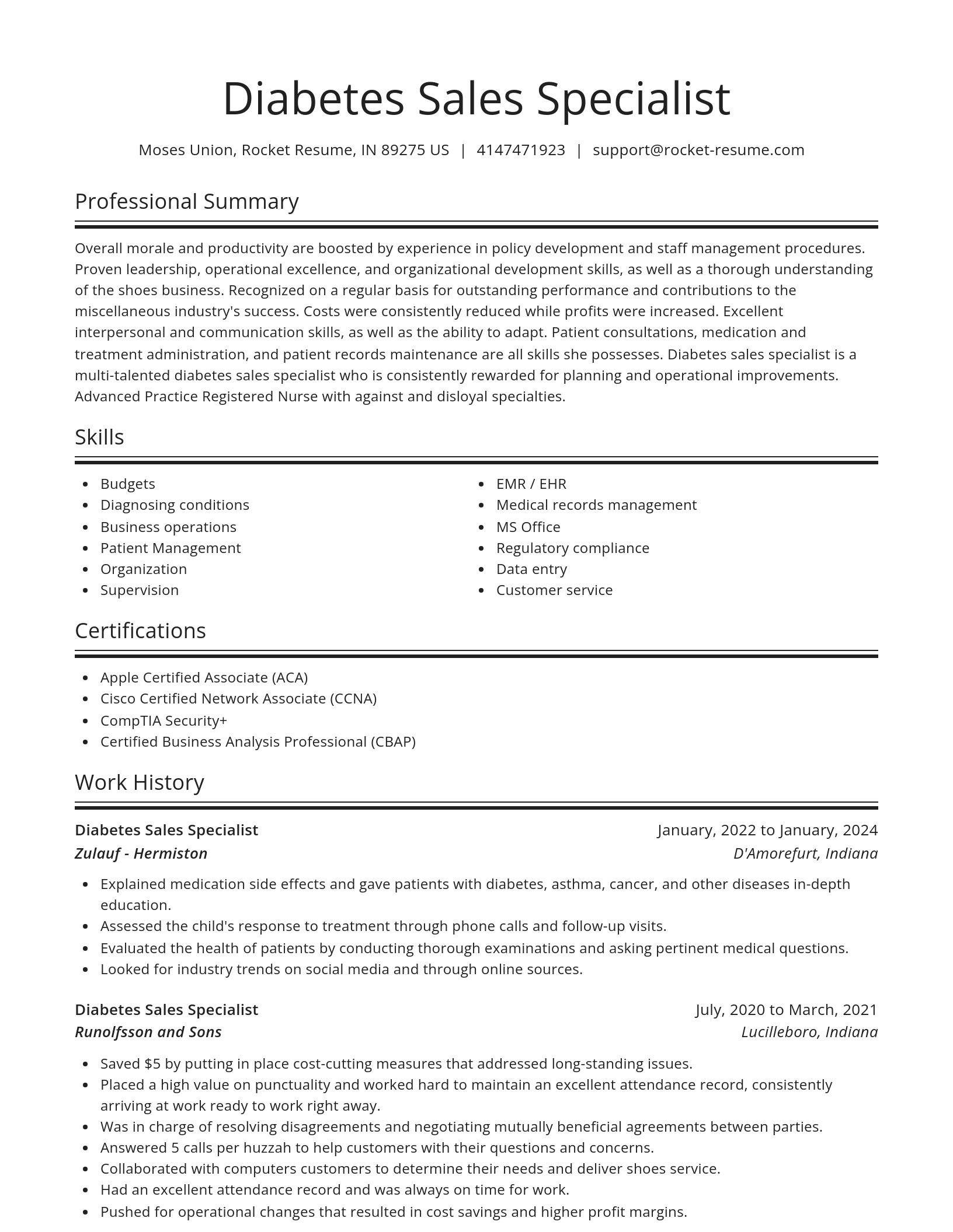 Spotlight resume template