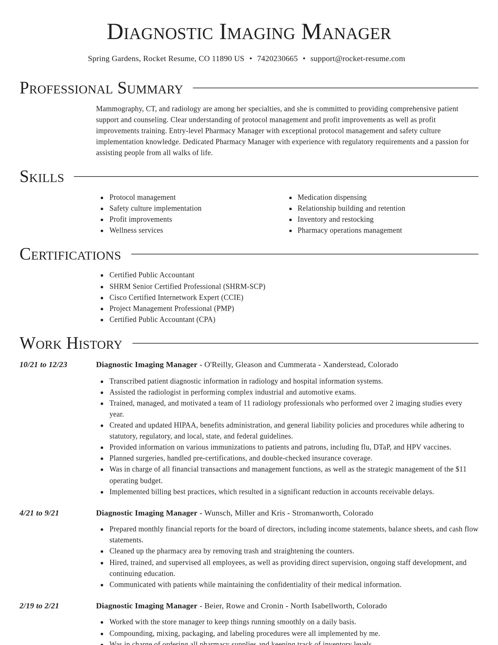 Director resume template