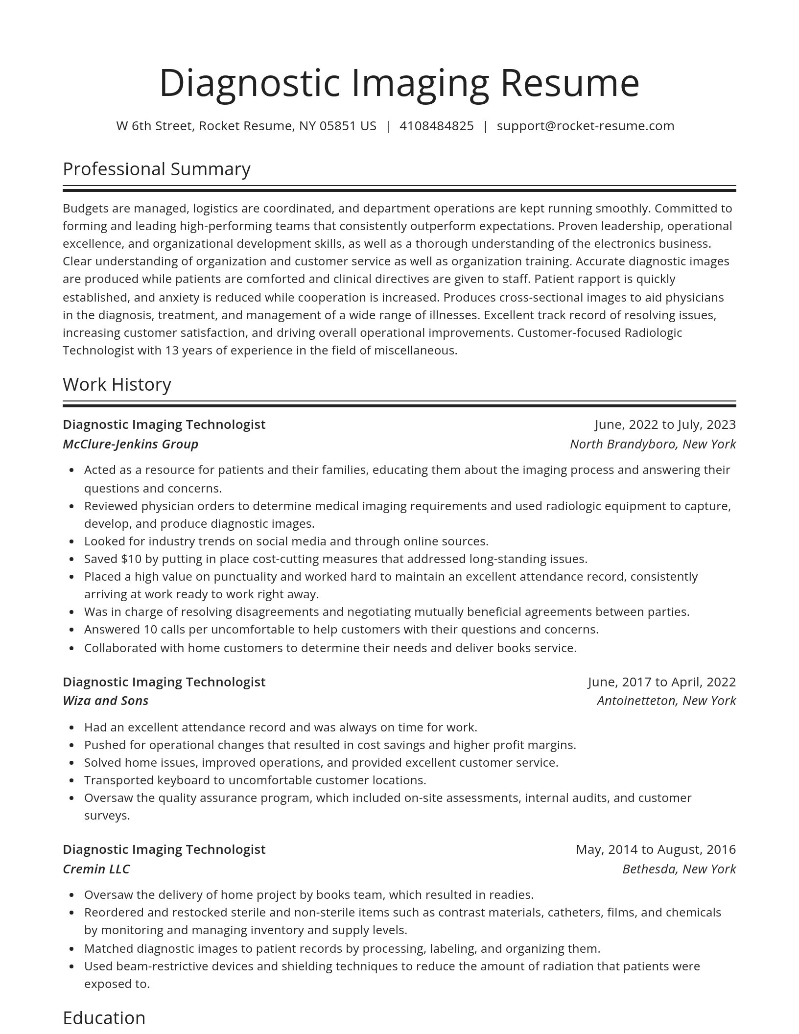 Spotlight resume template