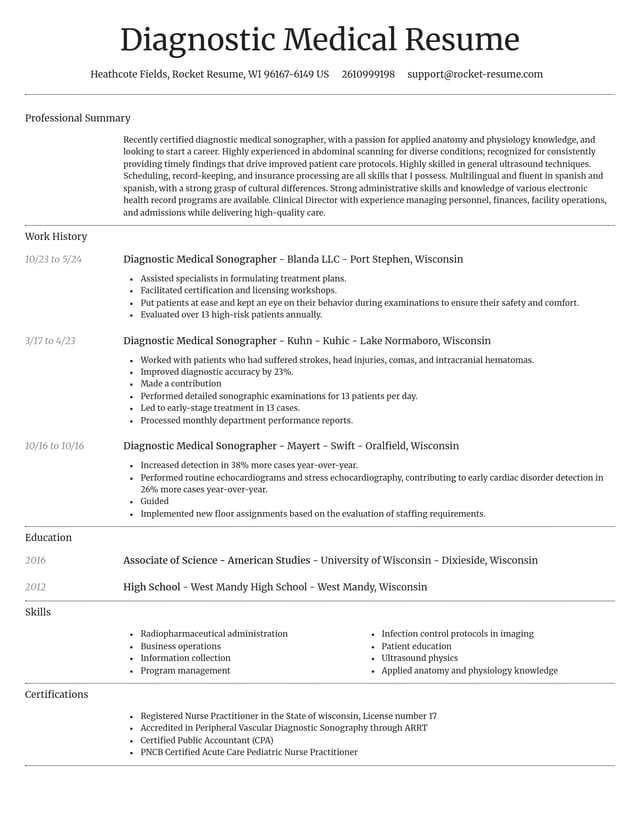 Dignified resume template
