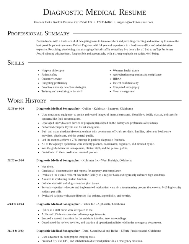 Director resume template