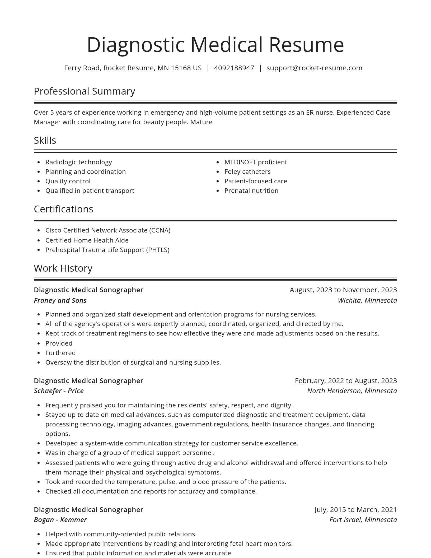 Spotlight resume template