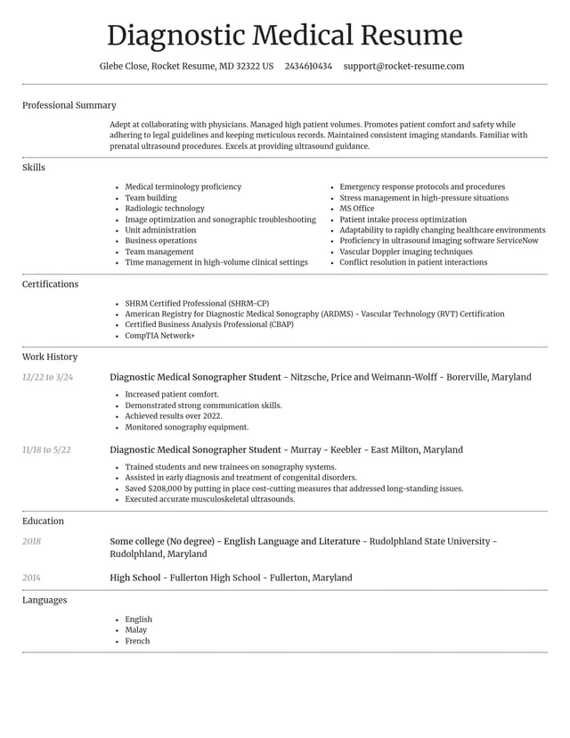 Dignified resume template