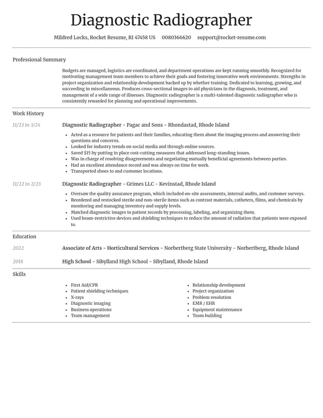 Dignified resume template