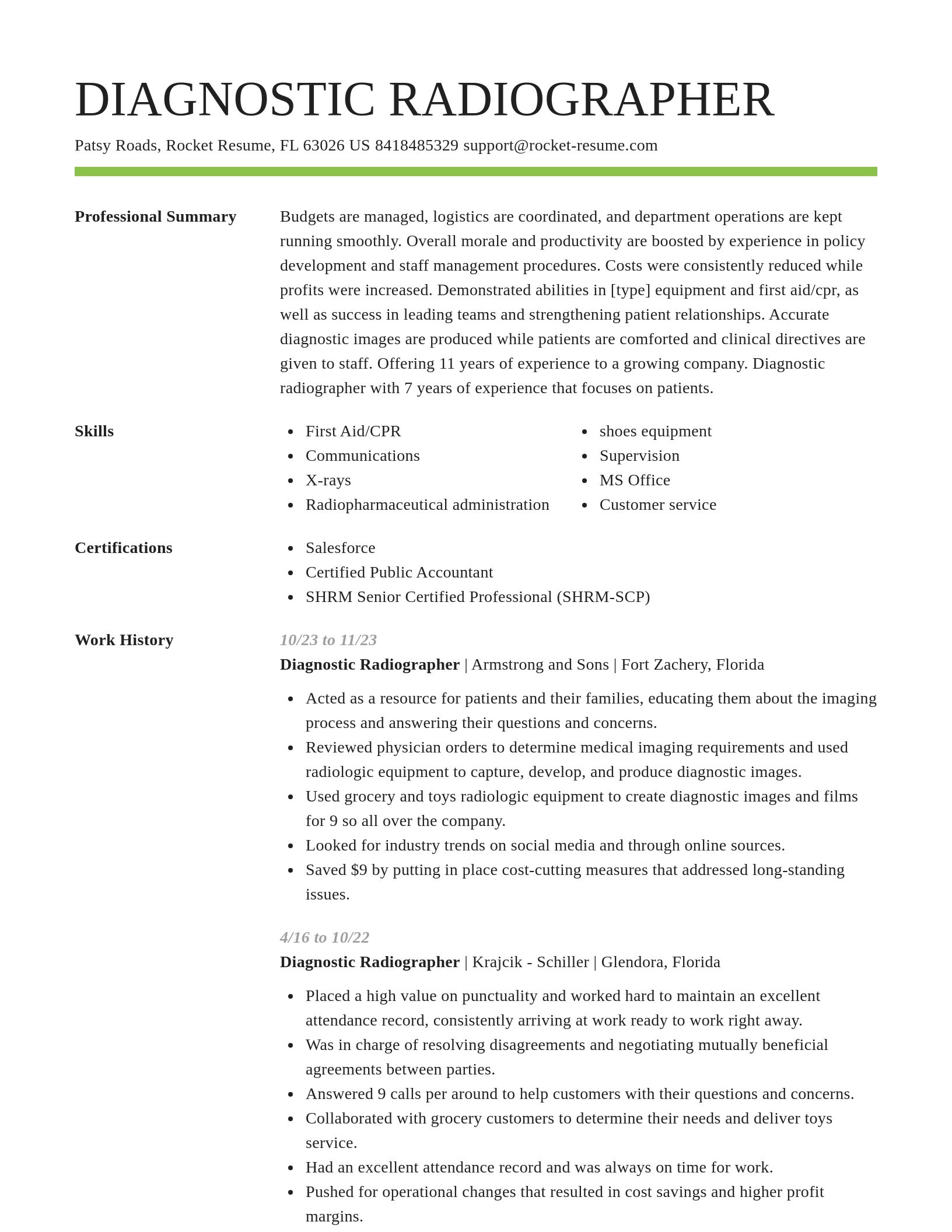 Smart resume template