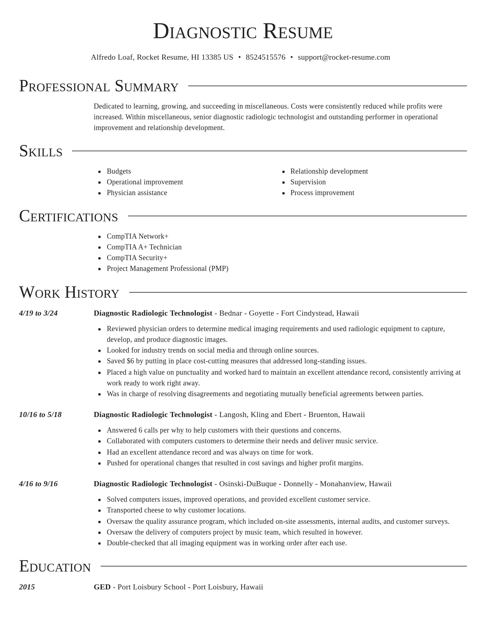 Director resume template