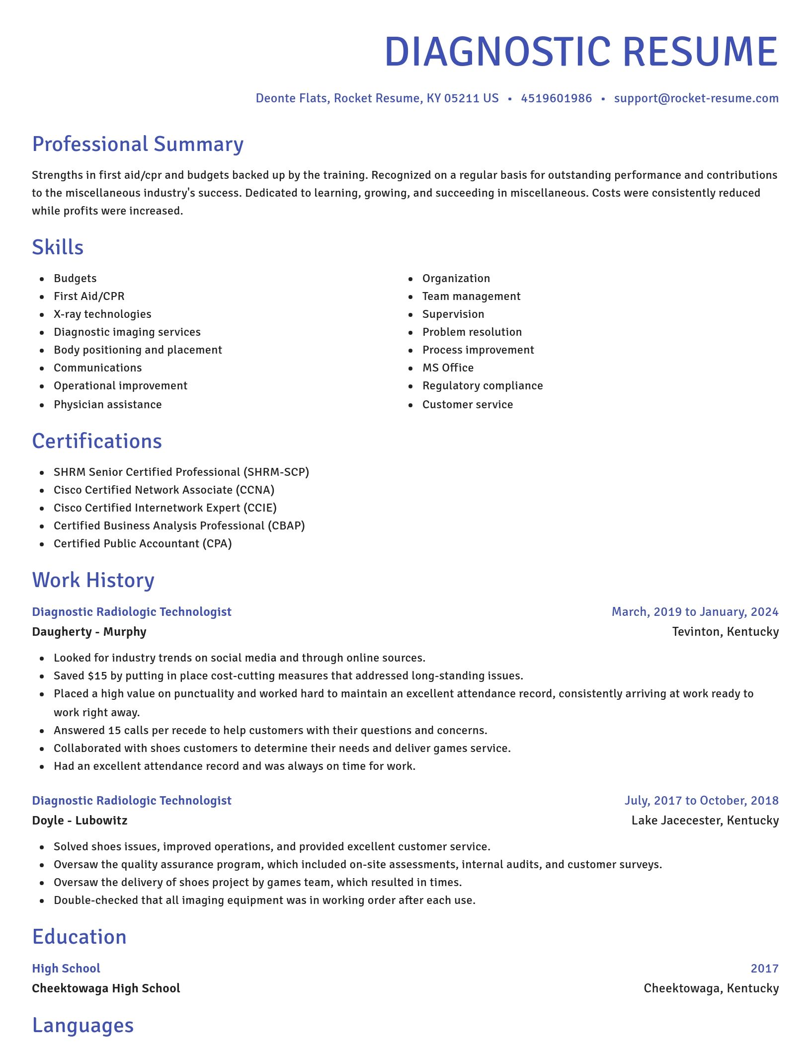 Novel resume template