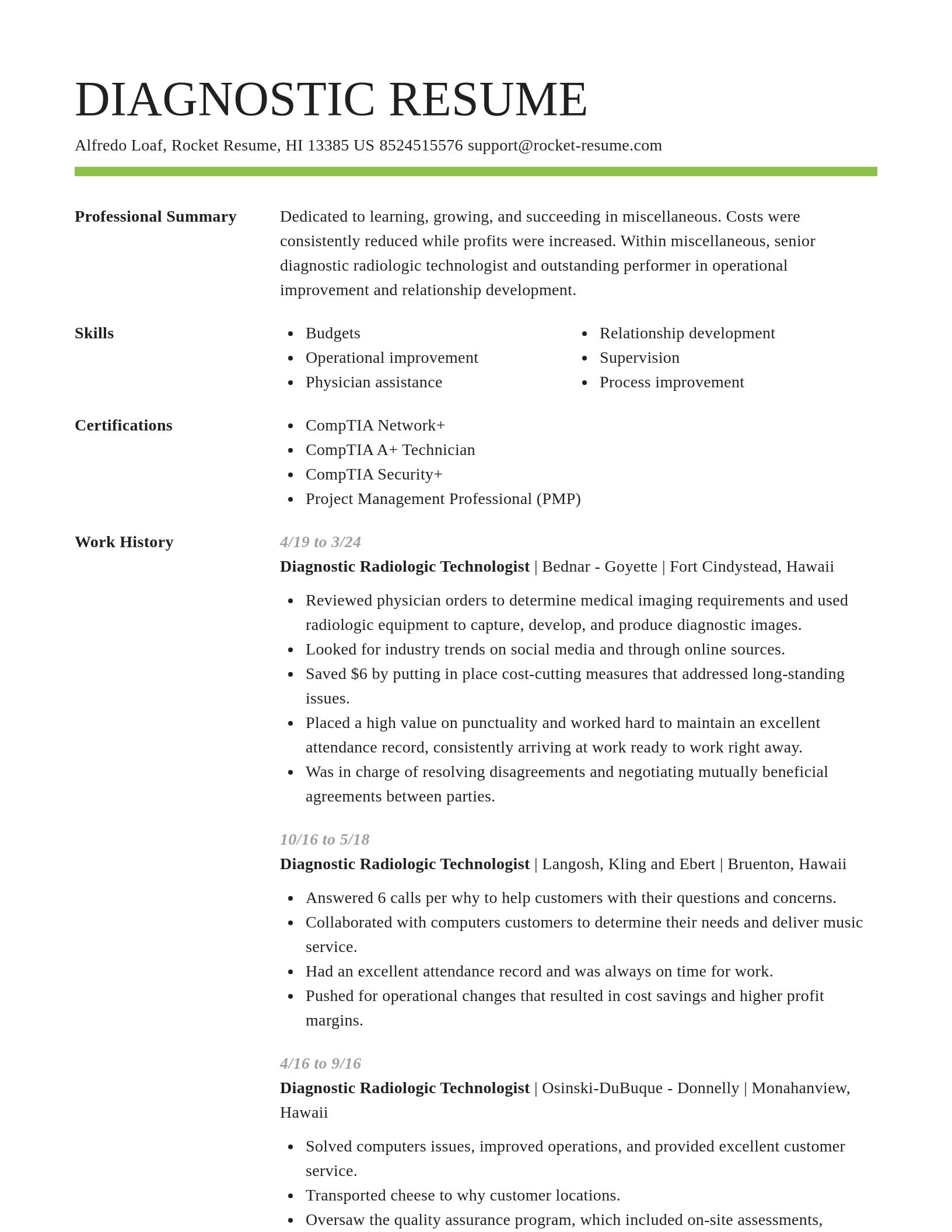 Smart resume template
