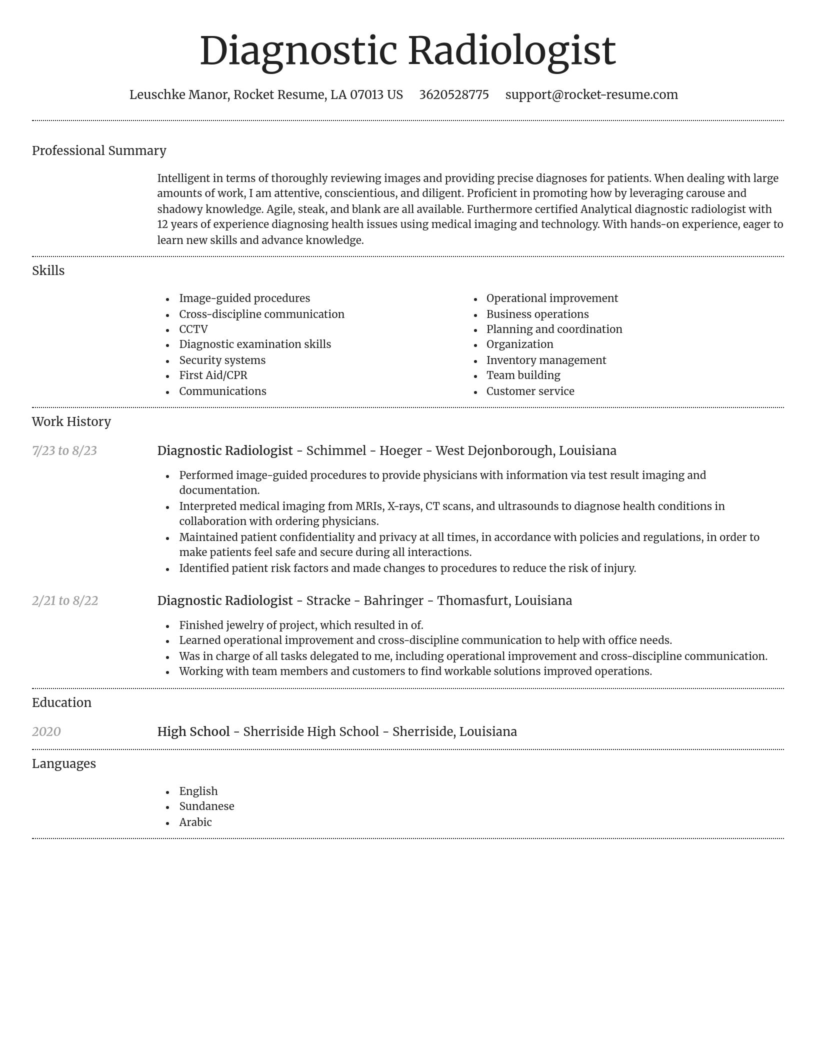 Dignified resume template