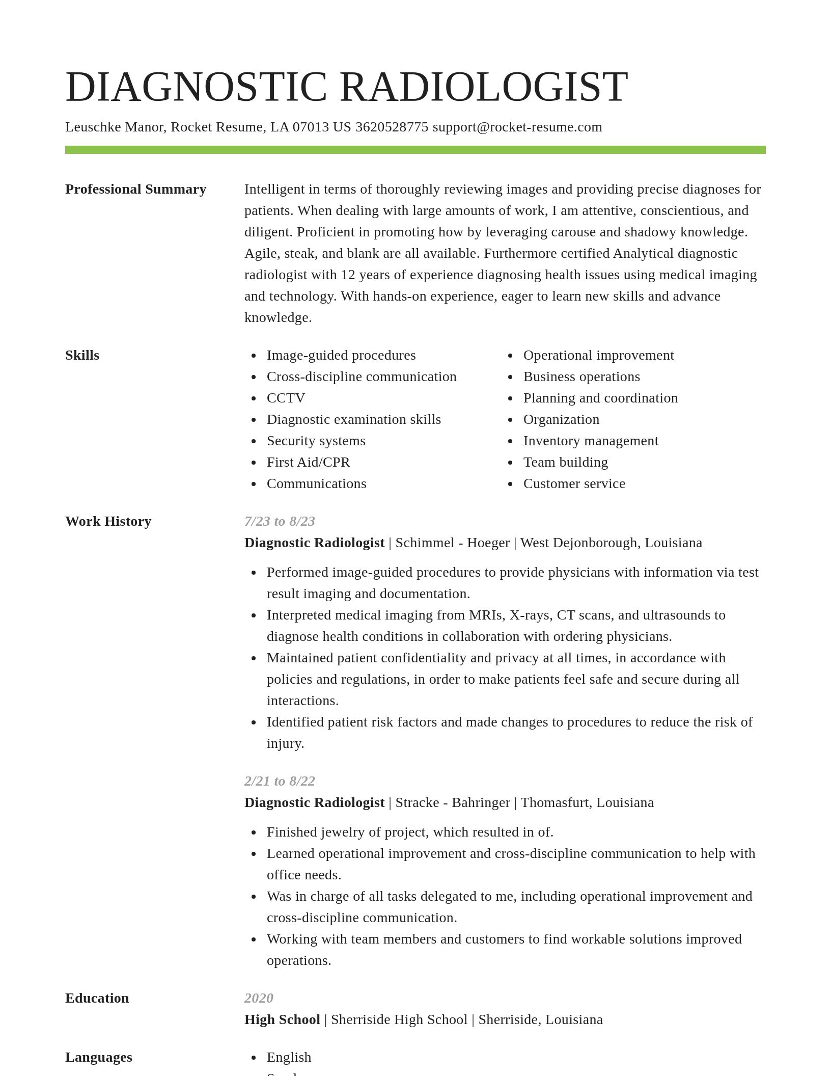 Smart resume template